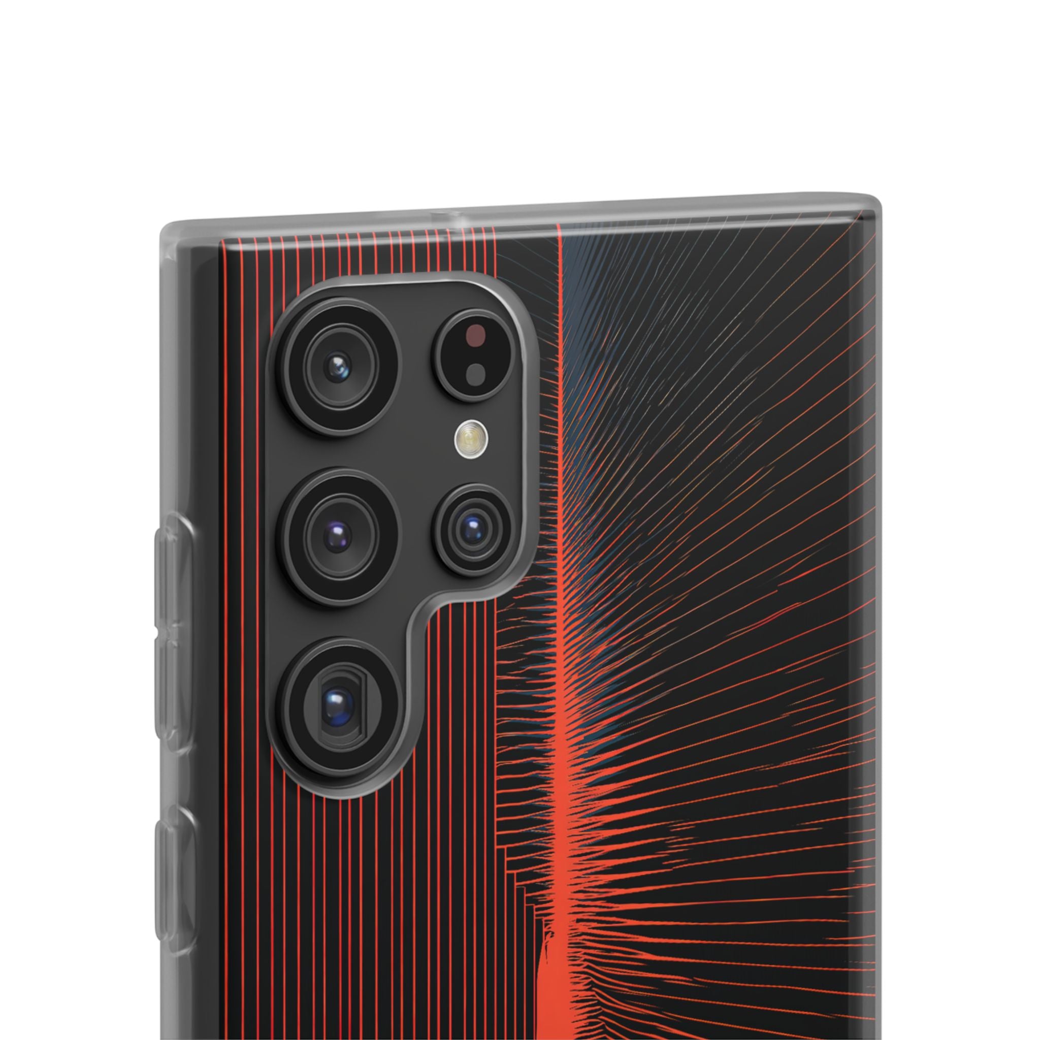 Red Lite Phone Case for Samsung - Crimson Frequency Pulse