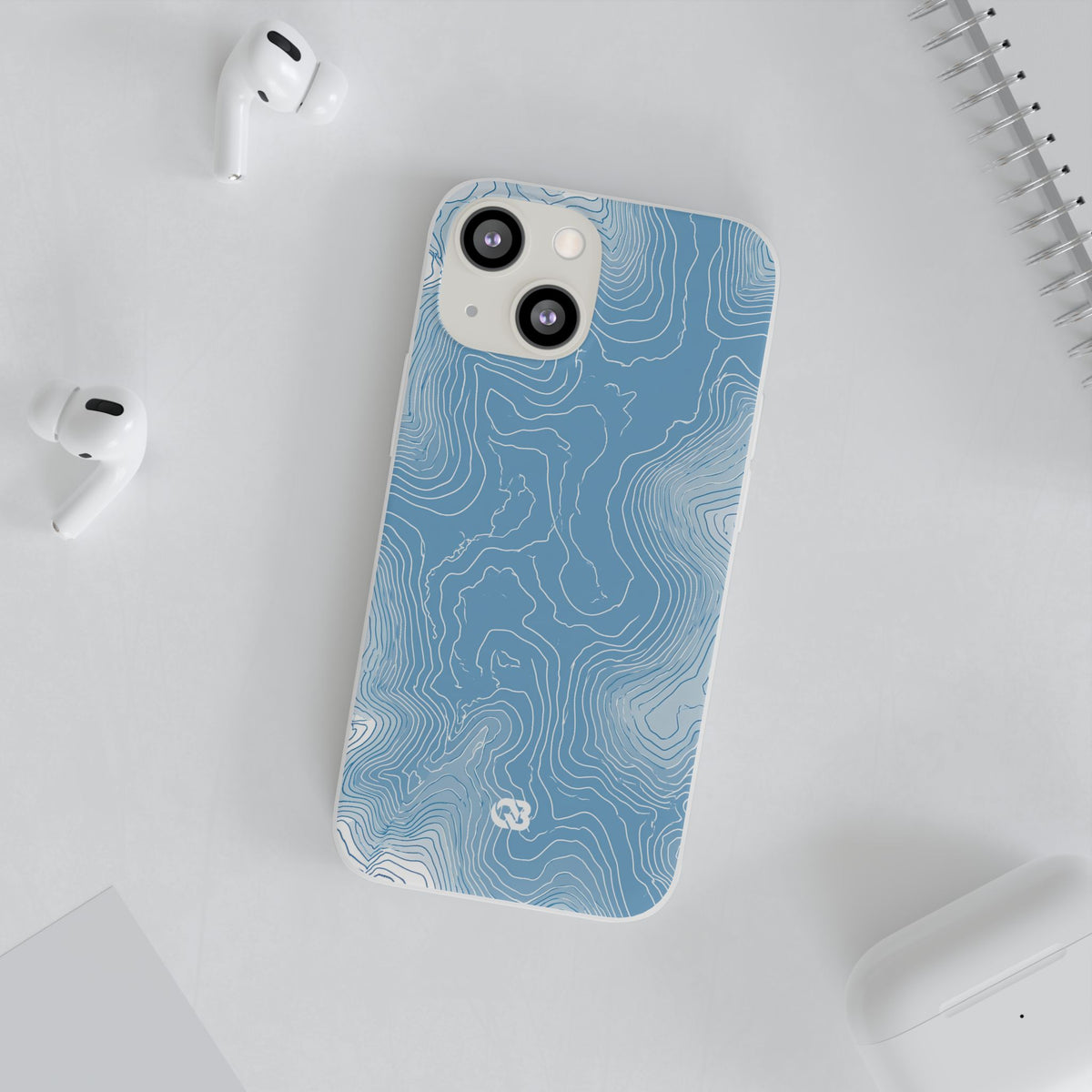Glacial Basin Topo · Lite Phone Case for iPhone · Blue