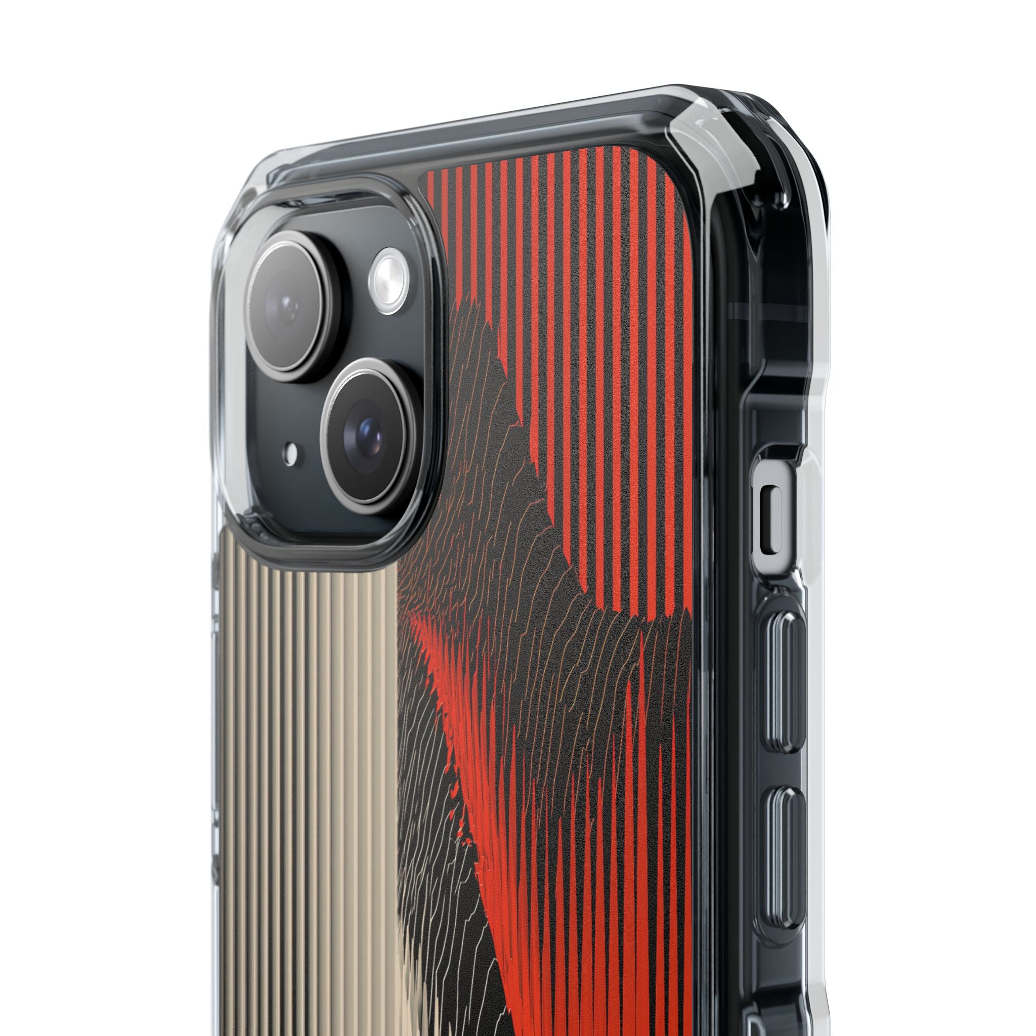 Red Impact MagSafe Phone Case for iPhone - Crimson Pulse Topo