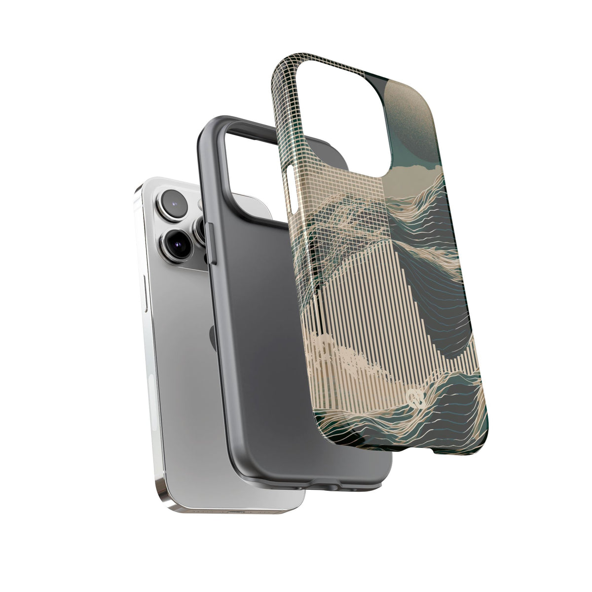 Green Tough Phone Case for iPhone - Lunar Moss Topography