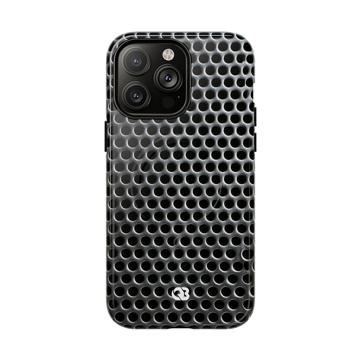 Brushed Perforated Steel · Tough 2.0 Magnetic Phone Case for iPhone · Silver