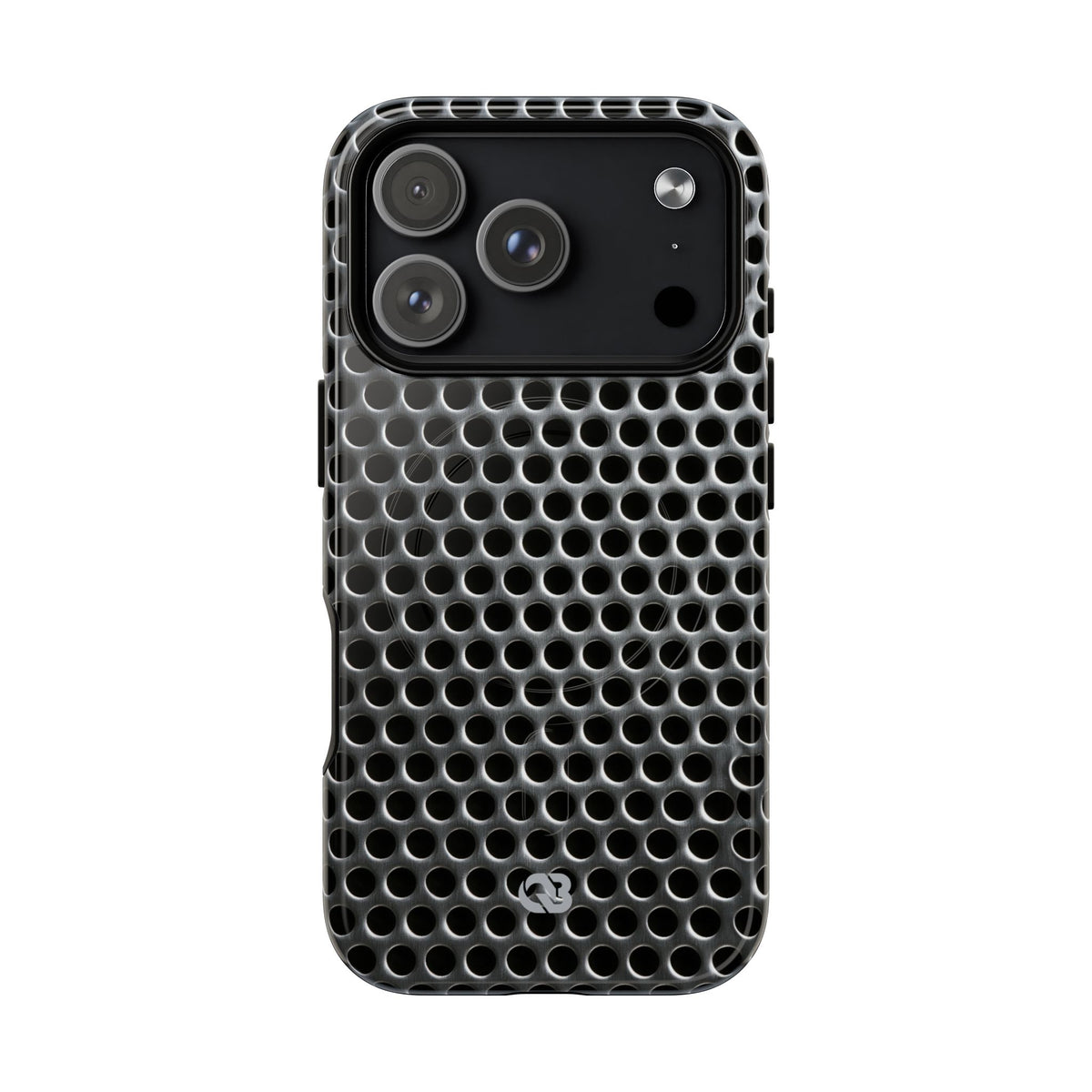 Silver Tough 2.0 Magsafe Phone Case for iPhone - Brutalist Steel Mesh