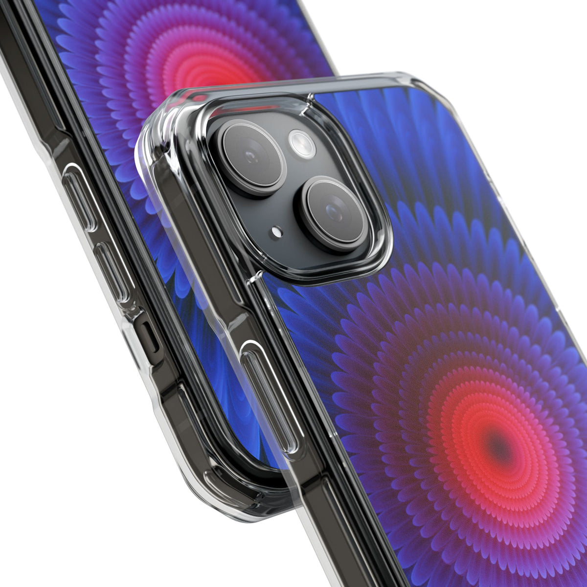 Radial Spectrum Bloom · Clear Impact Magnetic Phone Case for iPhone · Blue