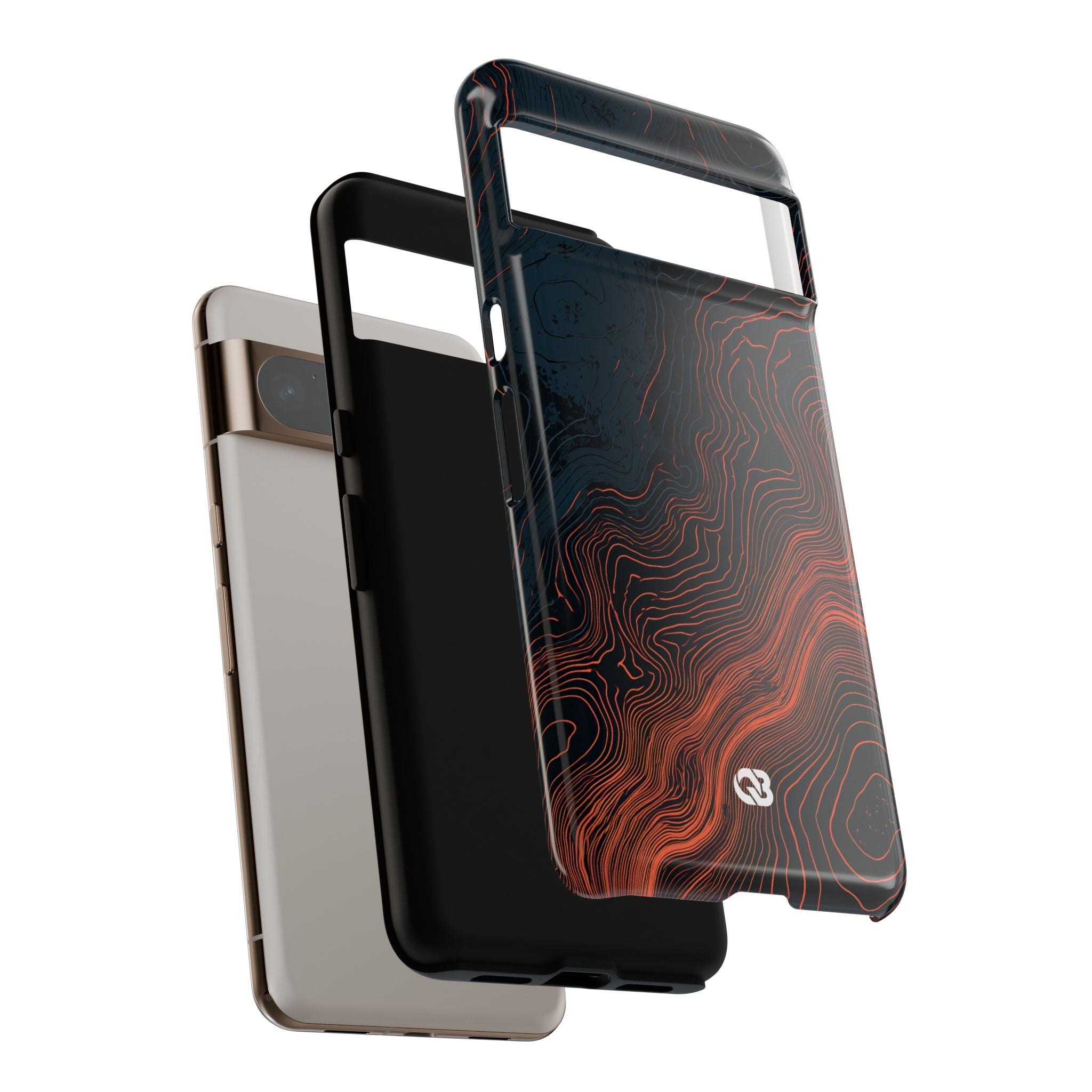 Black Tough Phone Case for Google Pixel - Volcanic Basalt Map