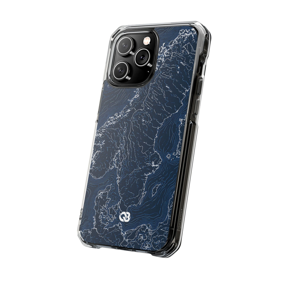 Nordic Contour Chart · Clear Impact Magnetic Phone Case for iPhone · Blue