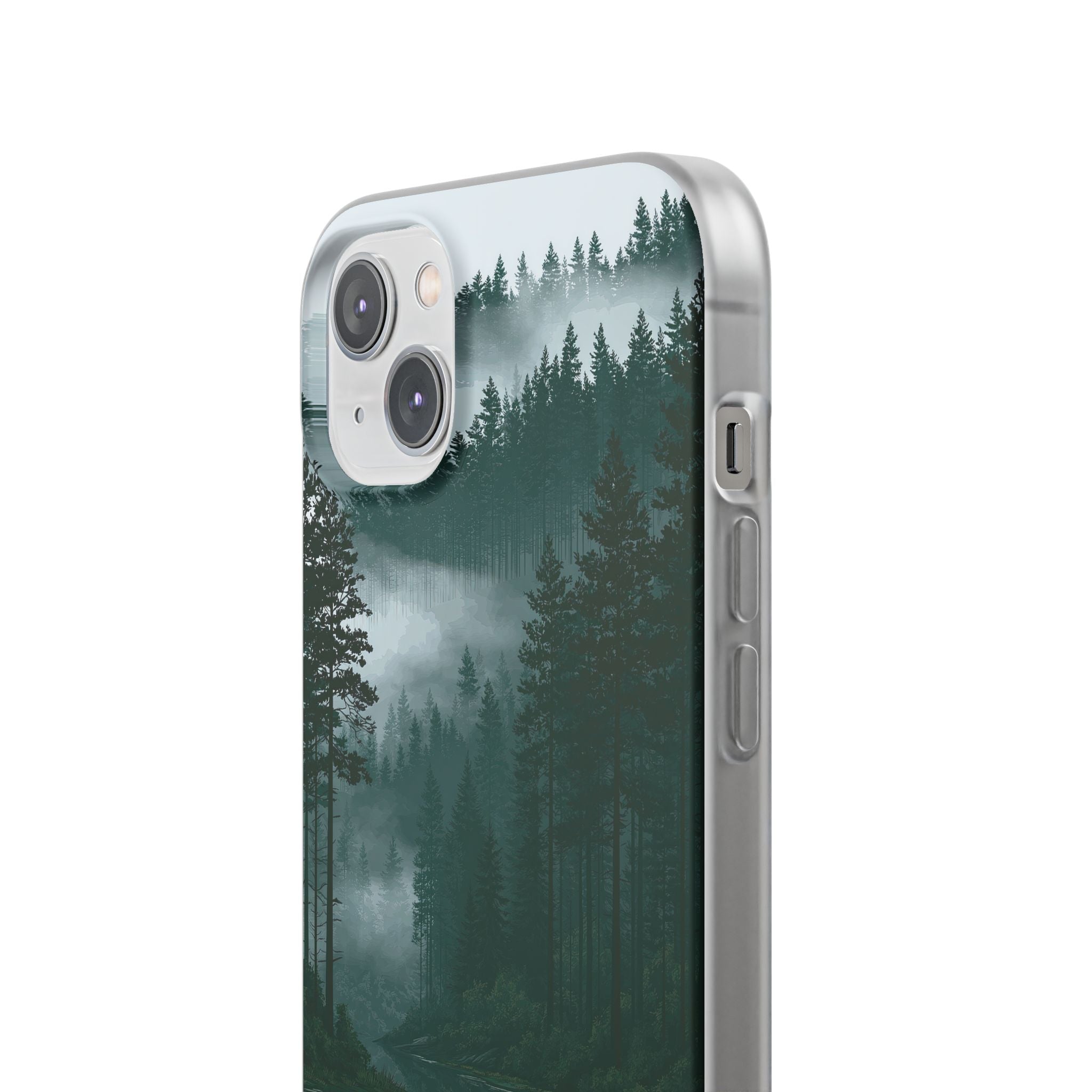 Green Lite Phone Case for iPhone - Misty Evergreen Mirror