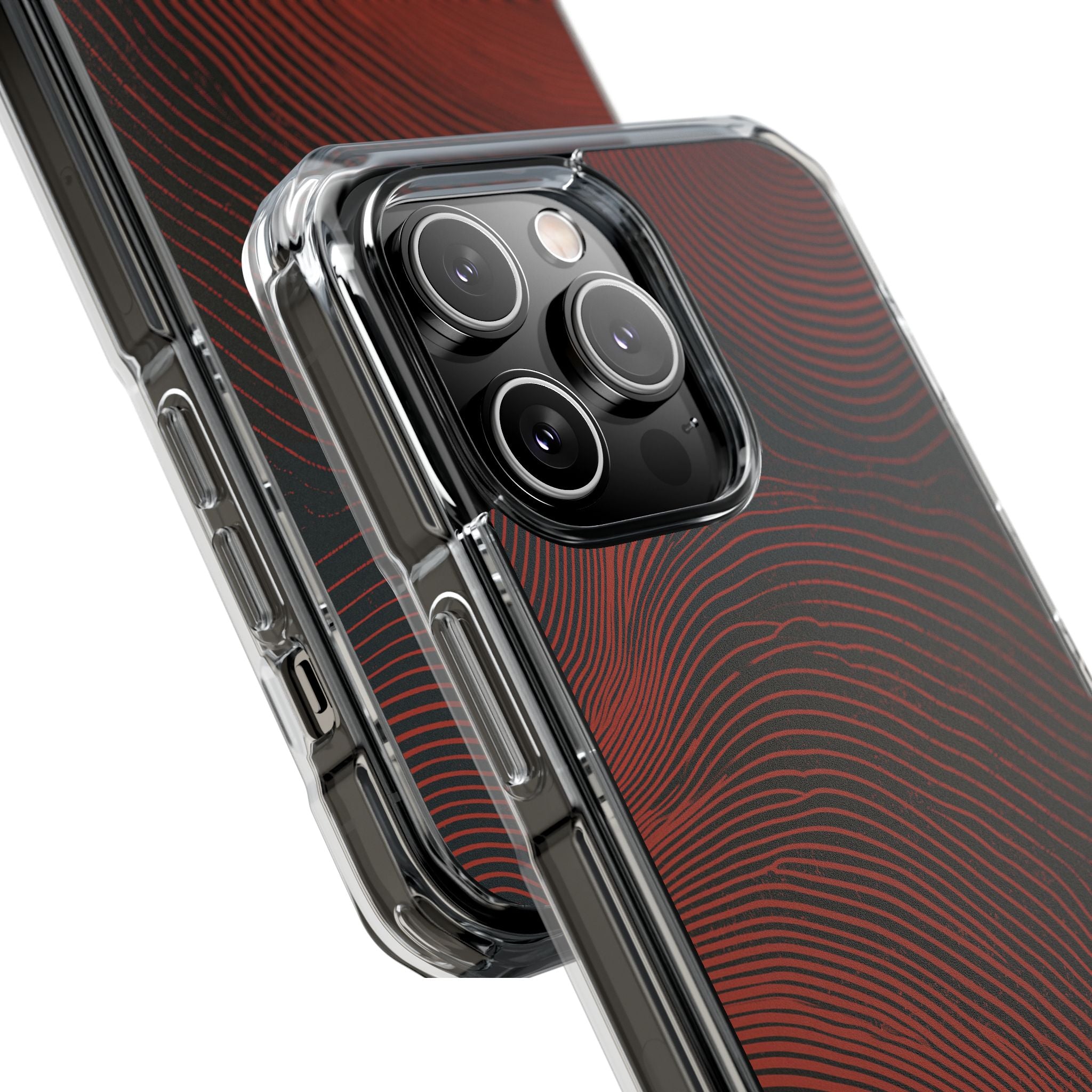 Red Impact MagSafe Phone Case for iPhone - Terracotta Nerve Map