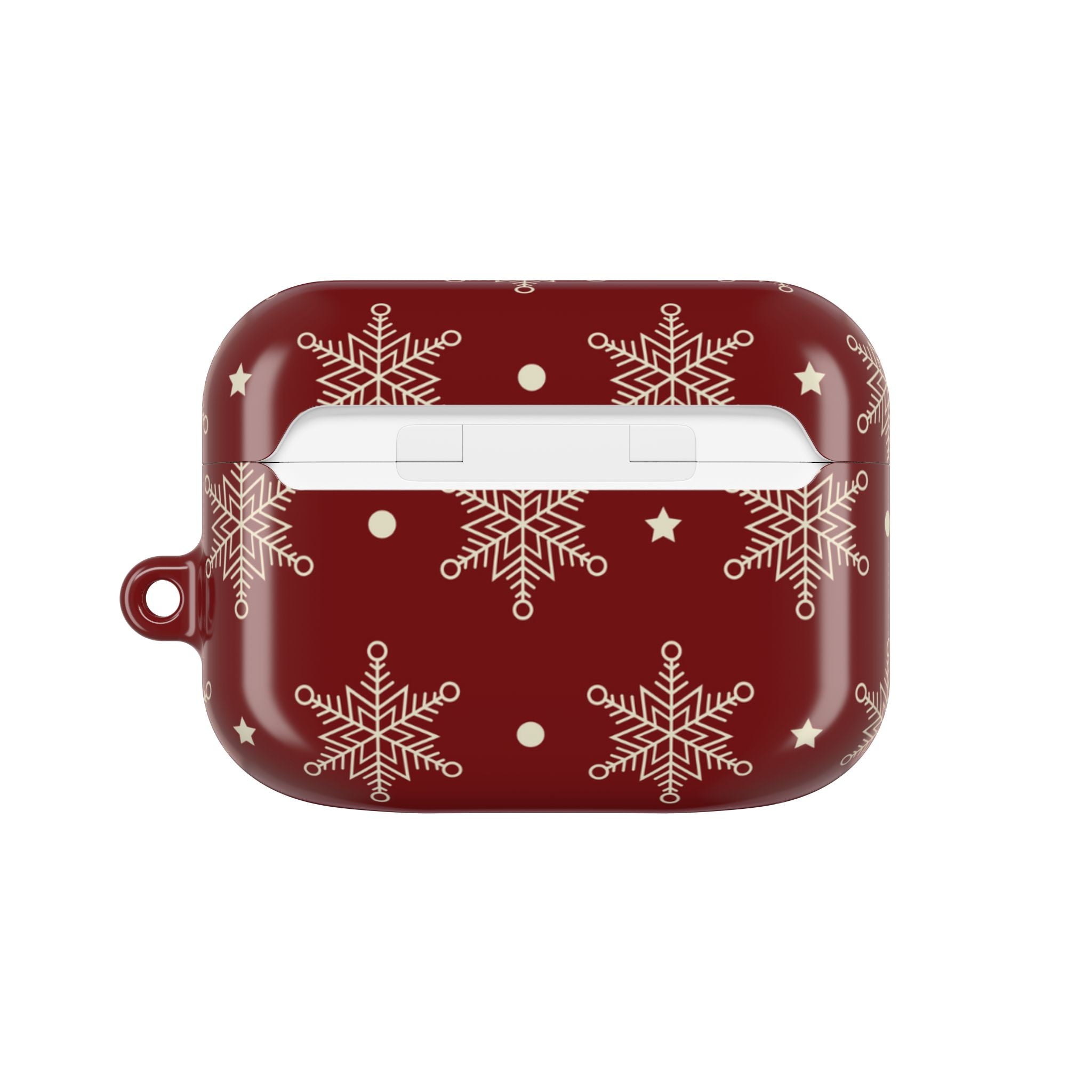 Cream Snowflakes Crimson - AirPods Case
