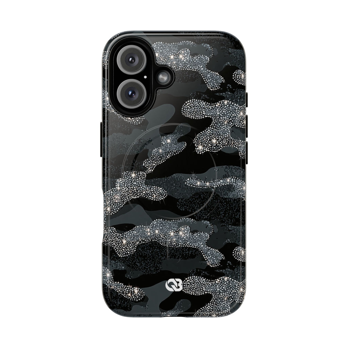 Glitter Shadow Camo · Tough 2.0 Magnetic Phone Case for iPhone · Black
