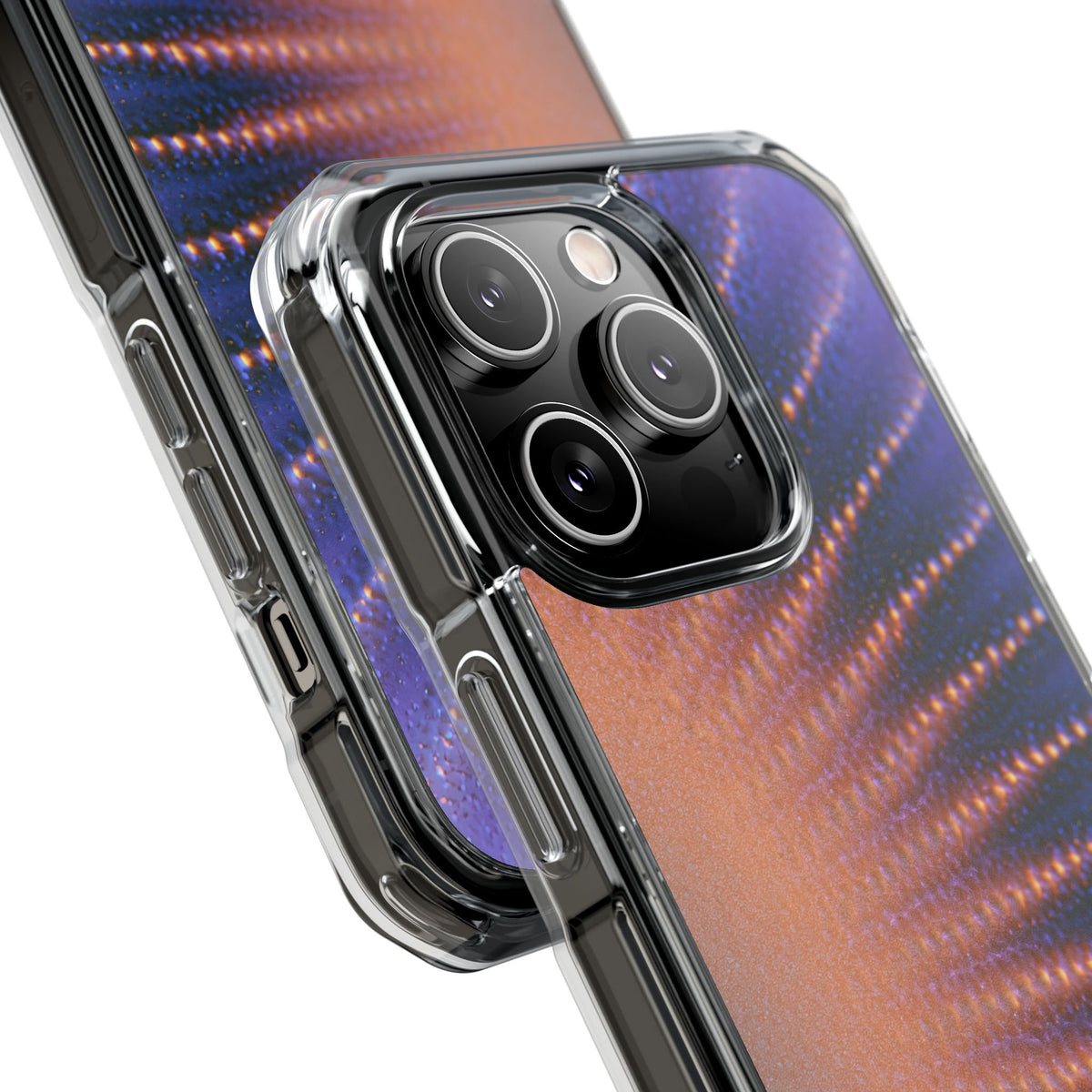 Luminous Aura Burst · Clear Impact Magnetic Phone Case for iPhone · Blue