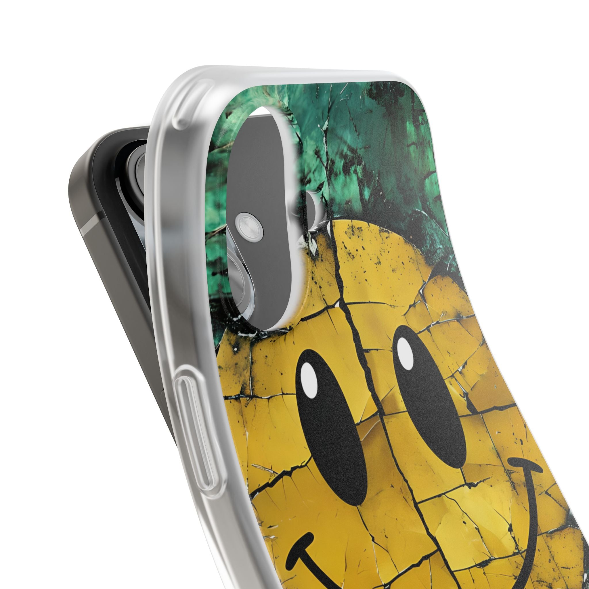 Gekraakte Smiley iPhone 16 Cover - Soft