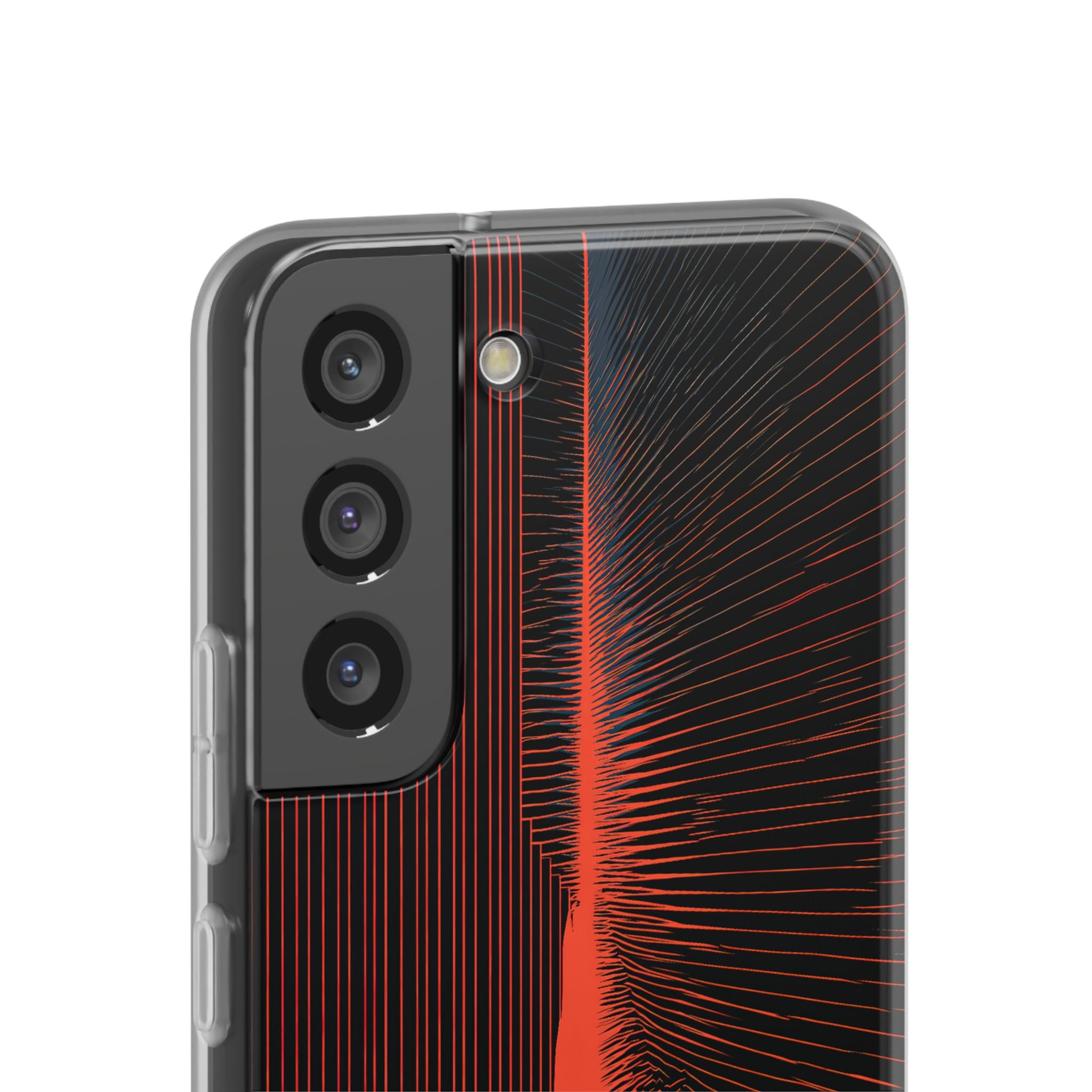 Red Lite Phone Case for Samsung - Crimson Frequency Pulse