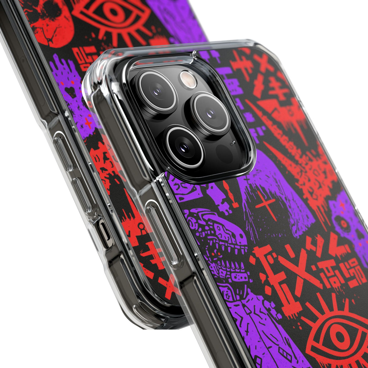 Underground Cyber Glyphs · Clear Impact Magnetic Phone Case for iPhone · Black