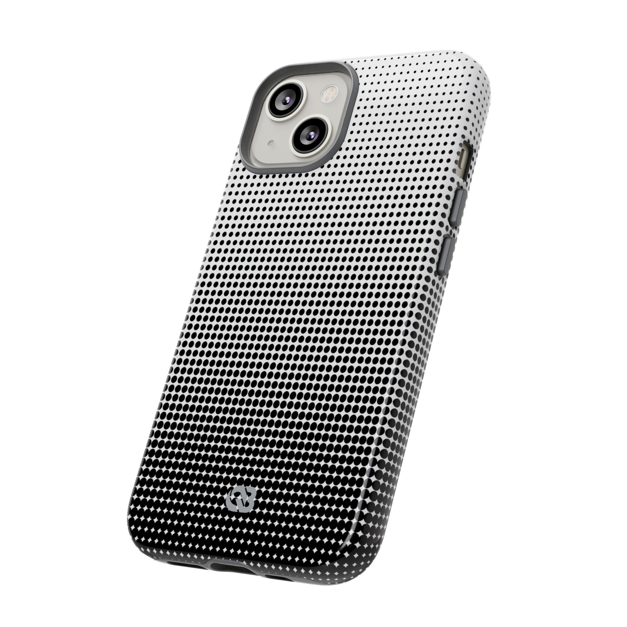Black Tough Phone Case for iPhone - Obsidian Halftone Flux