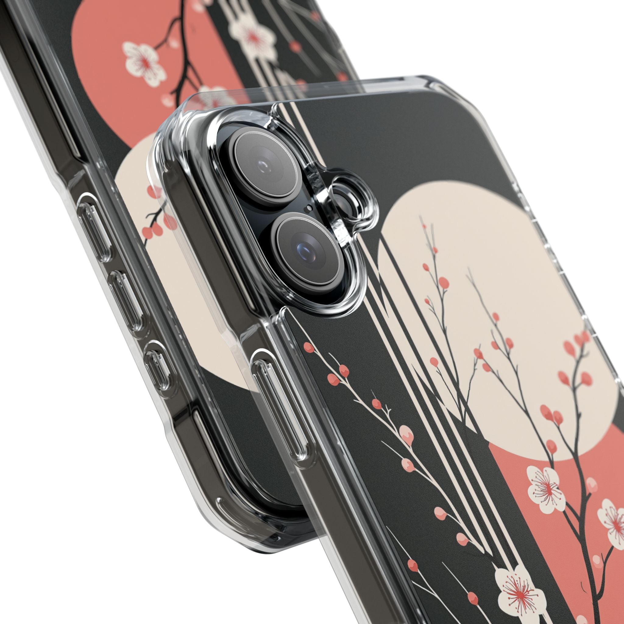 Black Impact MagSafe Phone Case for iPhone - Kyoto Midnight Blossom