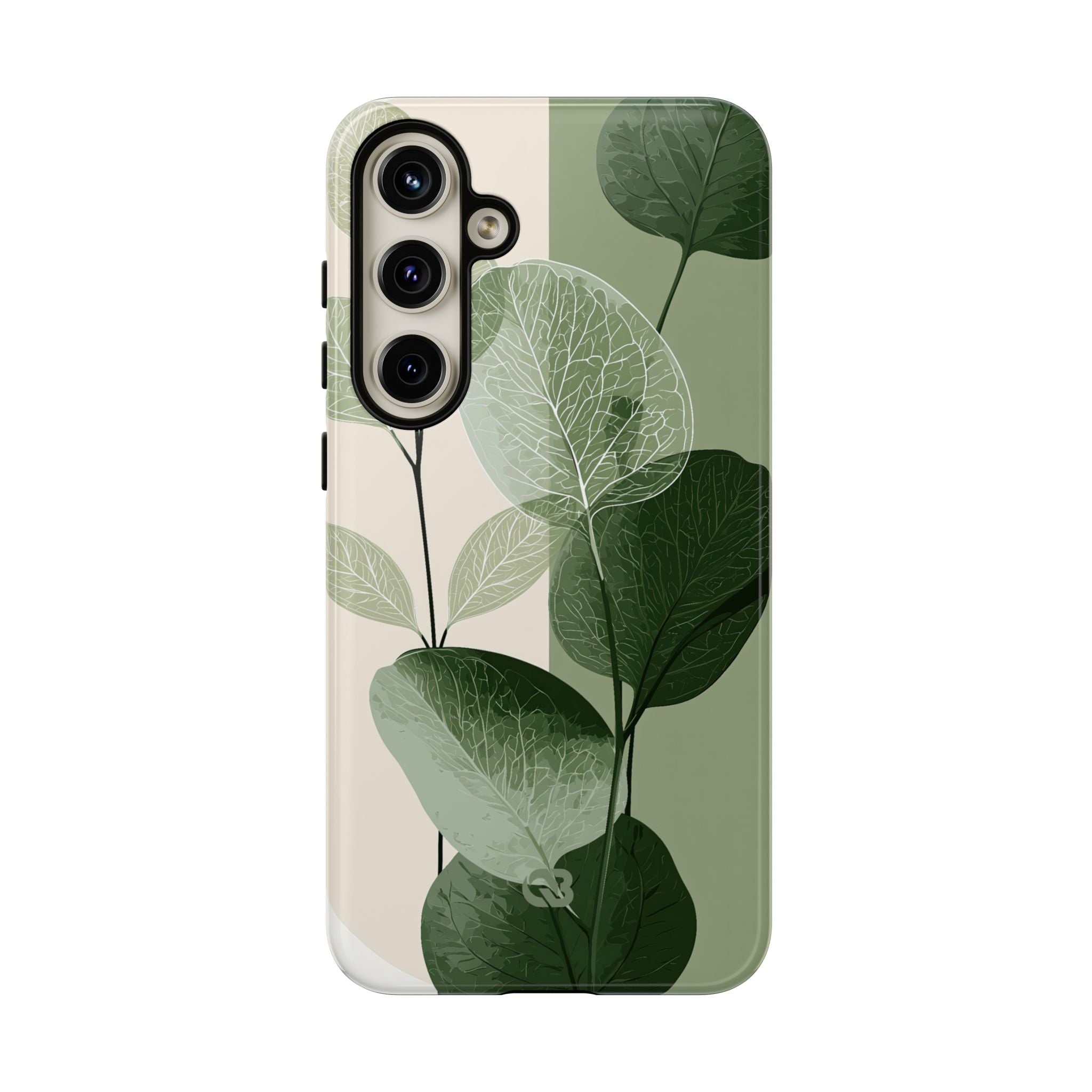 Green Tough Phone Case for Samsung - Sage Leaf Skeletals