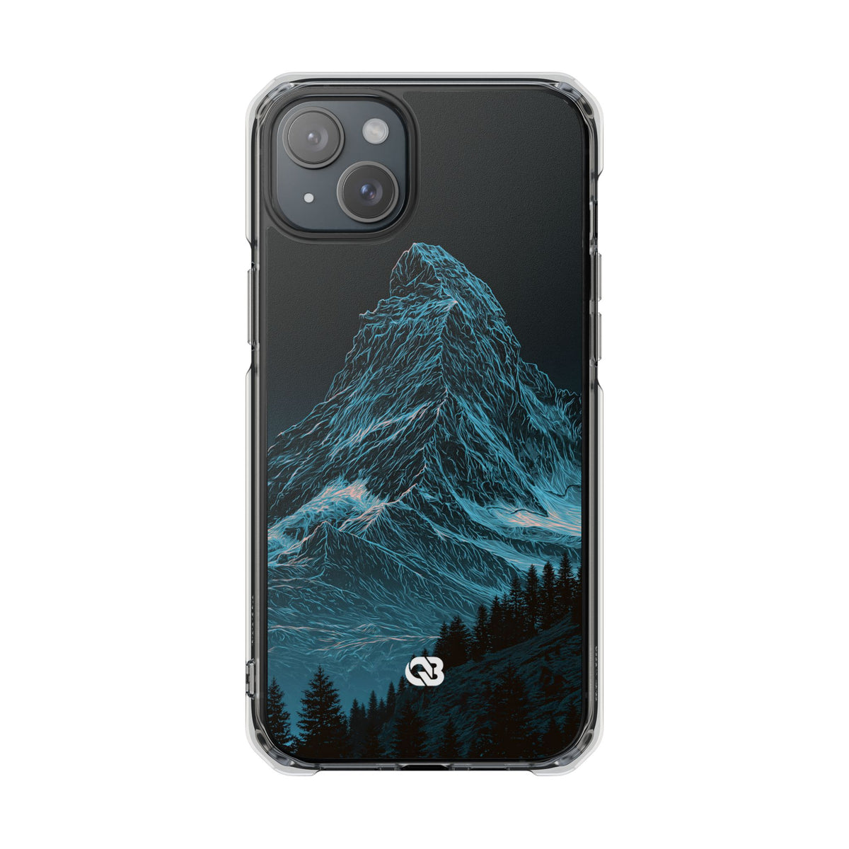 Glacial Alpine Peak · Clear Impact Magnetic Phone Case for iPhone · Blue