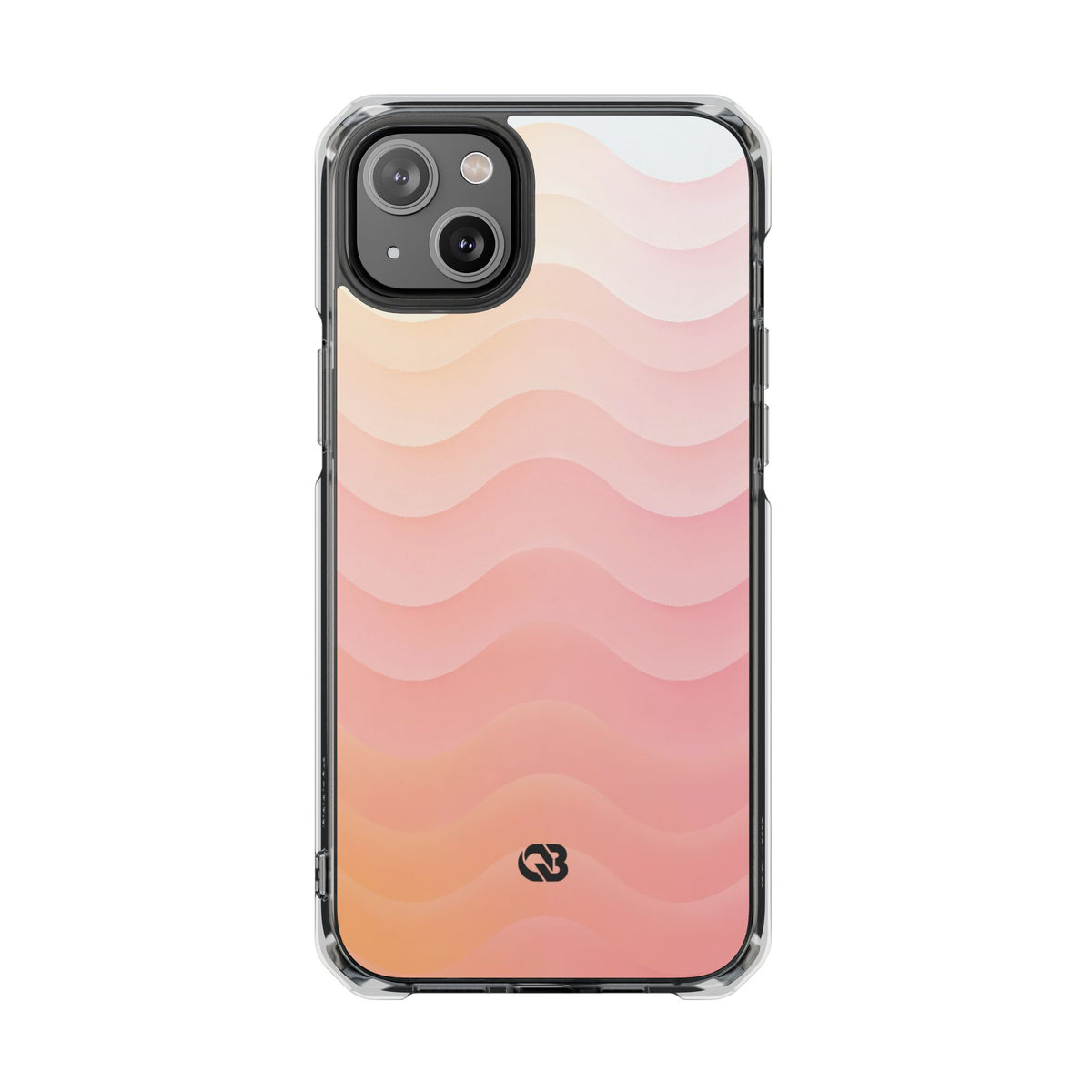 Blush Horizon Waves · Clear Impact Magnetic Phone Case for iPhone · Pink