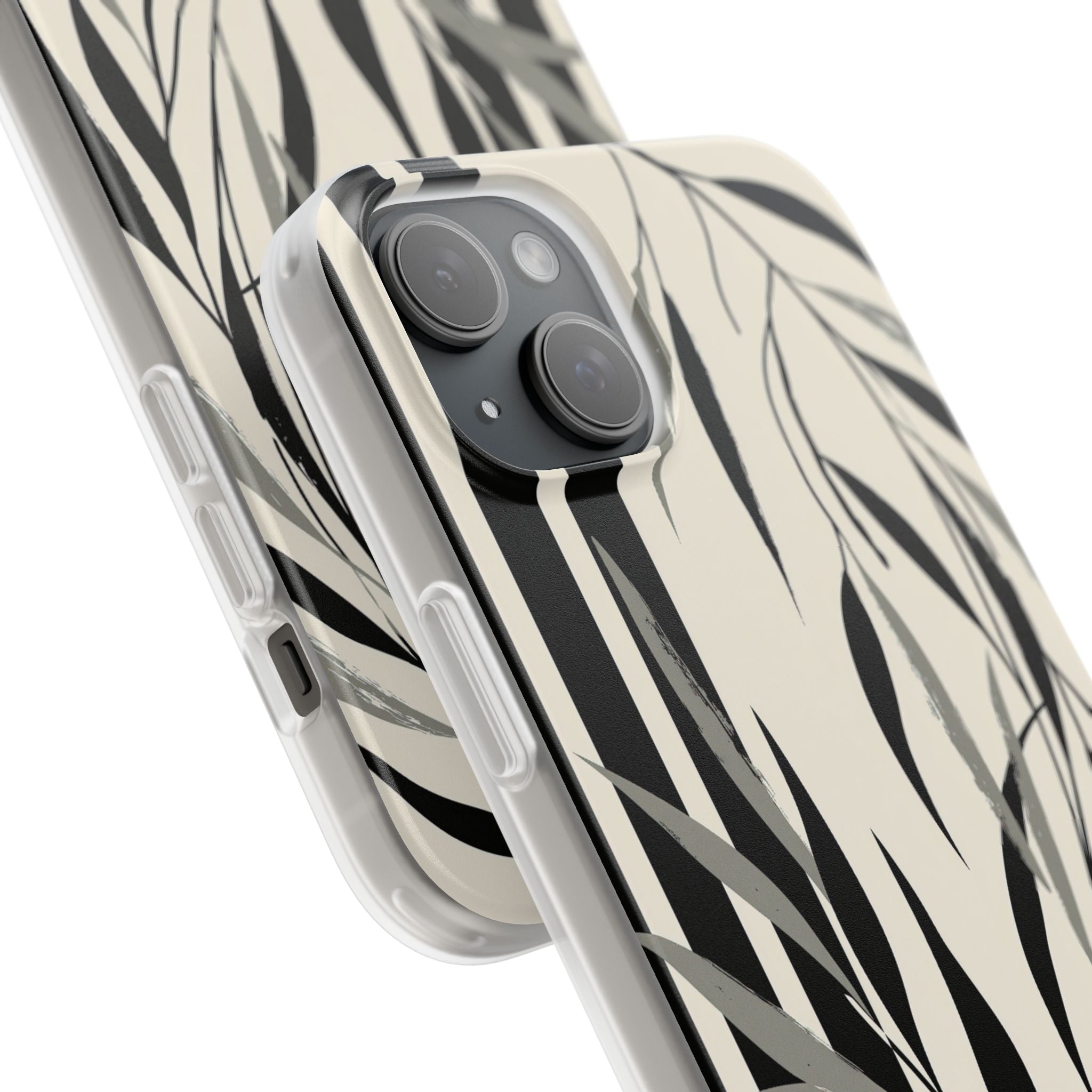 Beige Lite Phone Case for iPhone - Soot Leaf Sketch