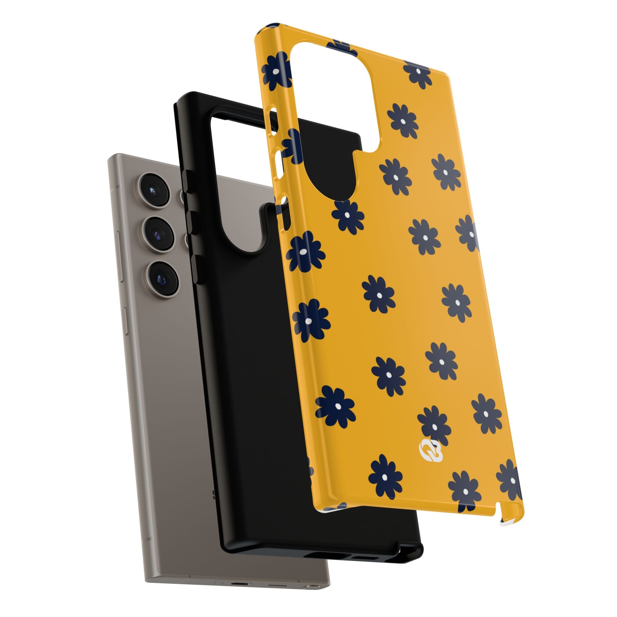 Navy Daisy Mustard · Tough Handyhülle für Samsung