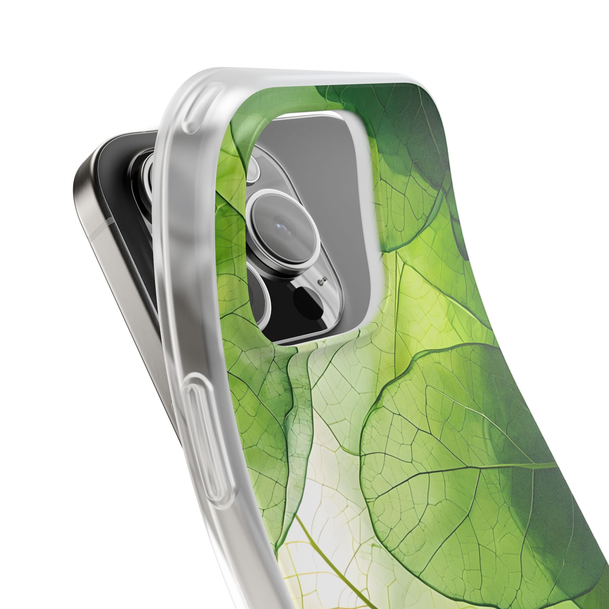 Emerald Leaf Veins · Soft Phone Case for iPhone