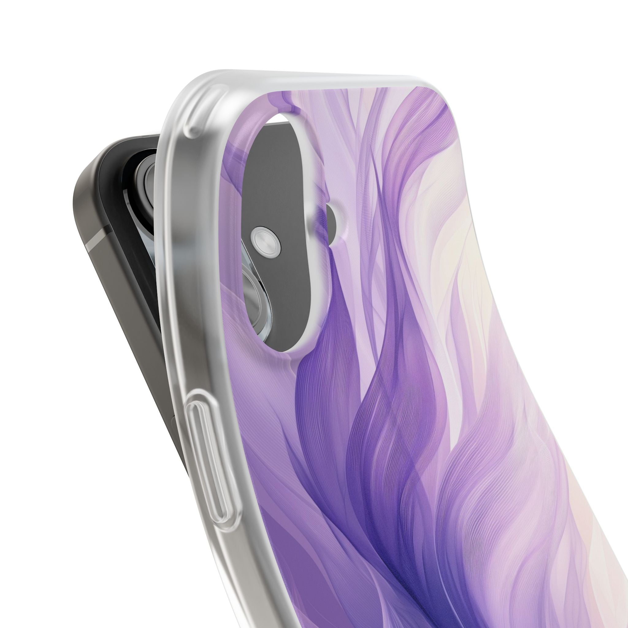 Purple Ribbon Waves iPhone 16 Case - Soft