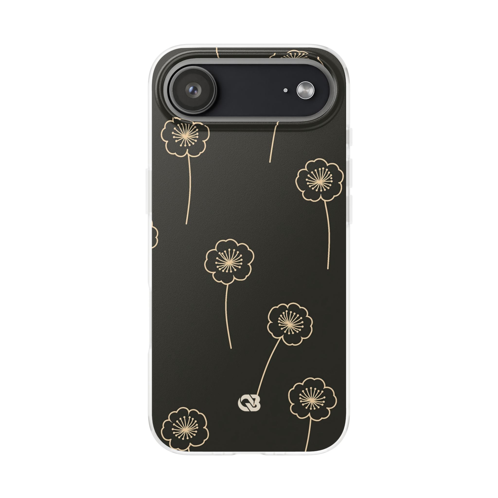 Black Lite Phone Case for iPhone - Obsidian Sand Petals