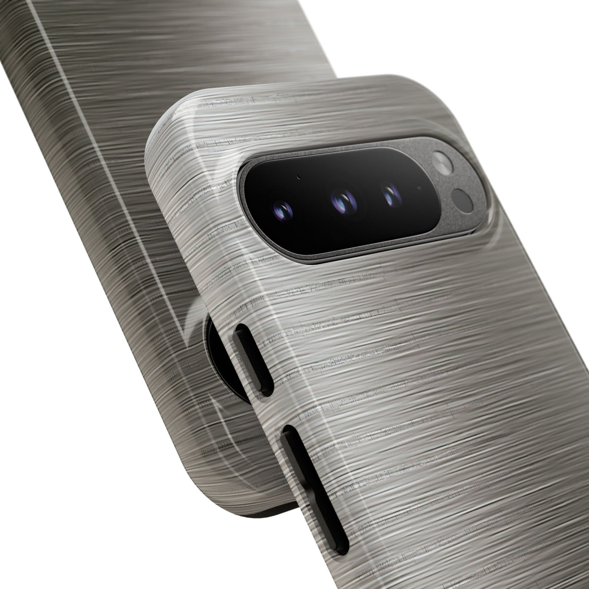 Grey Tough Phone Case for Google Pixel - Brushed Industrial Steel