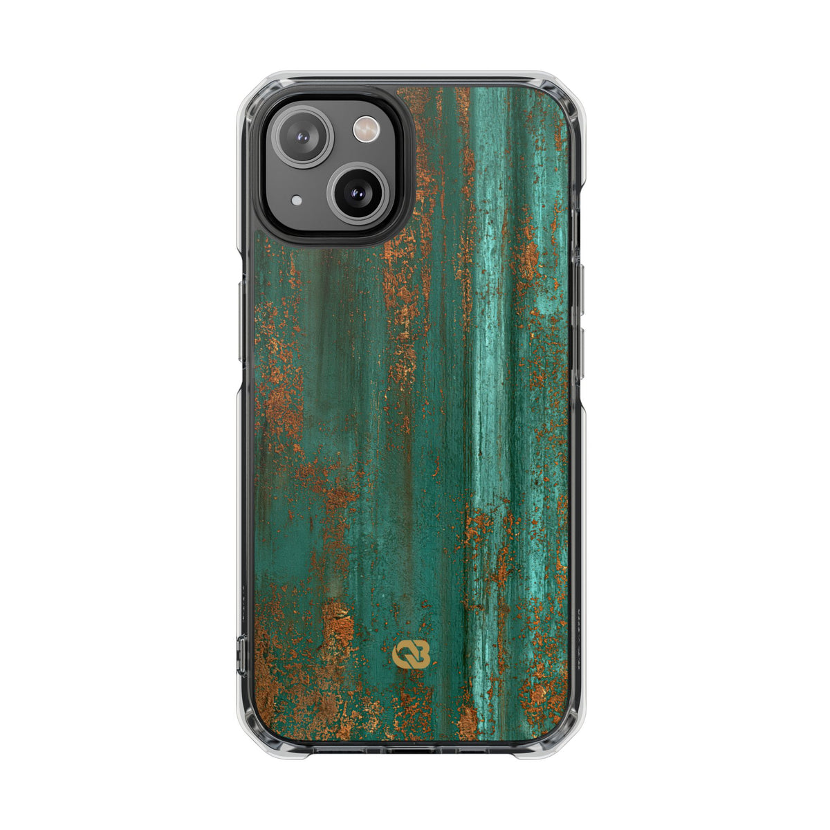 Teal Impact MagSafe Phone Case for iPhone - Verdigris Copper Siding