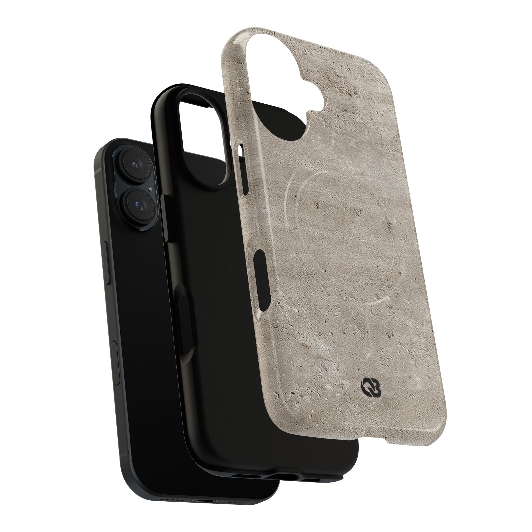 Grey Tough 2.0 Magsafe Phone Case for iPhone - Brutalist Stone Grit