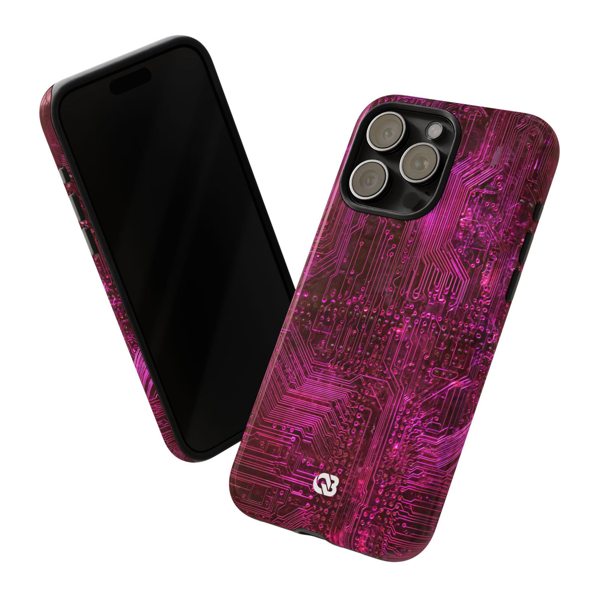 Magenta Circuit Trace · Tough Phone Case for iPhone · Pink