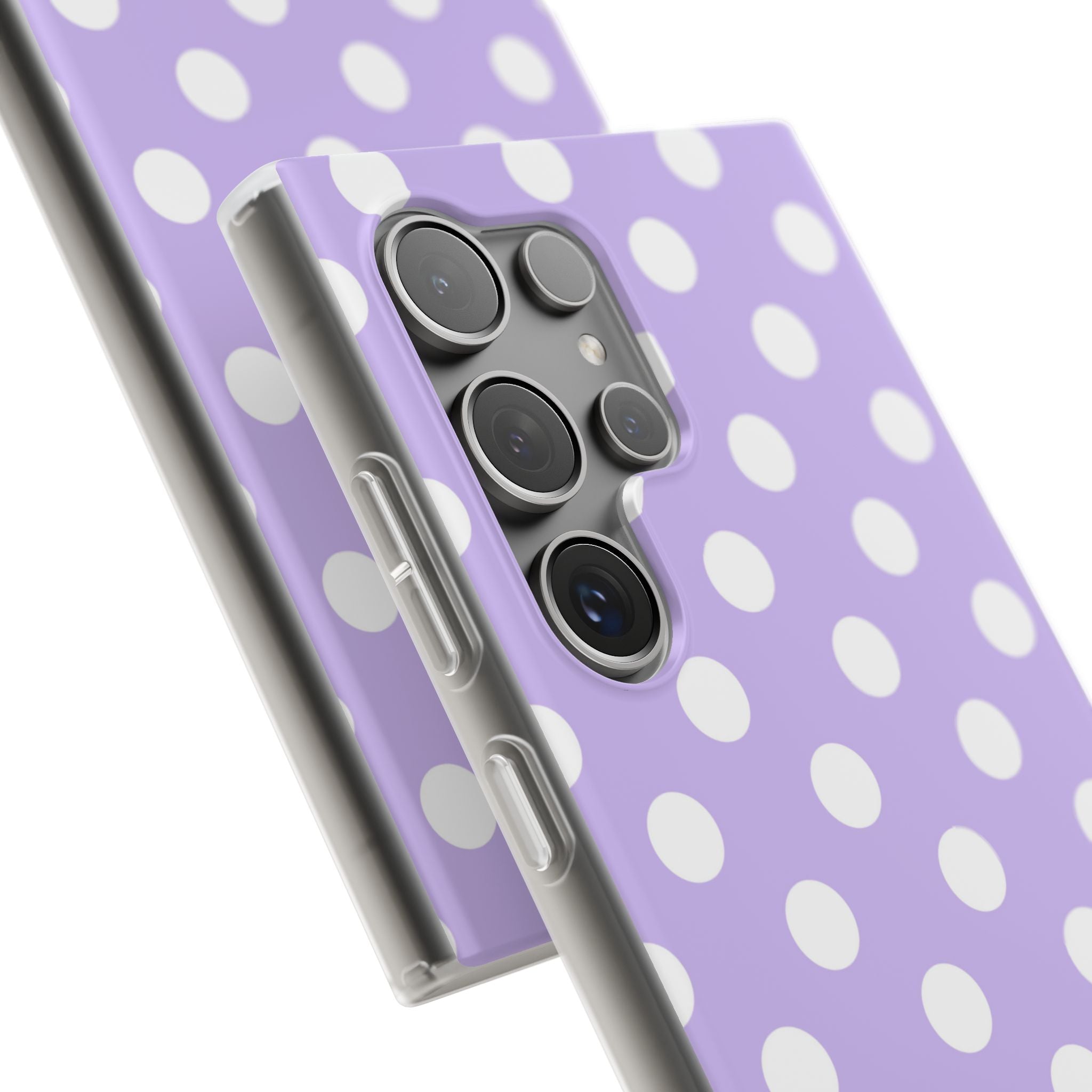 Lavender Polka Grid · Soft Phone Case for Samsung