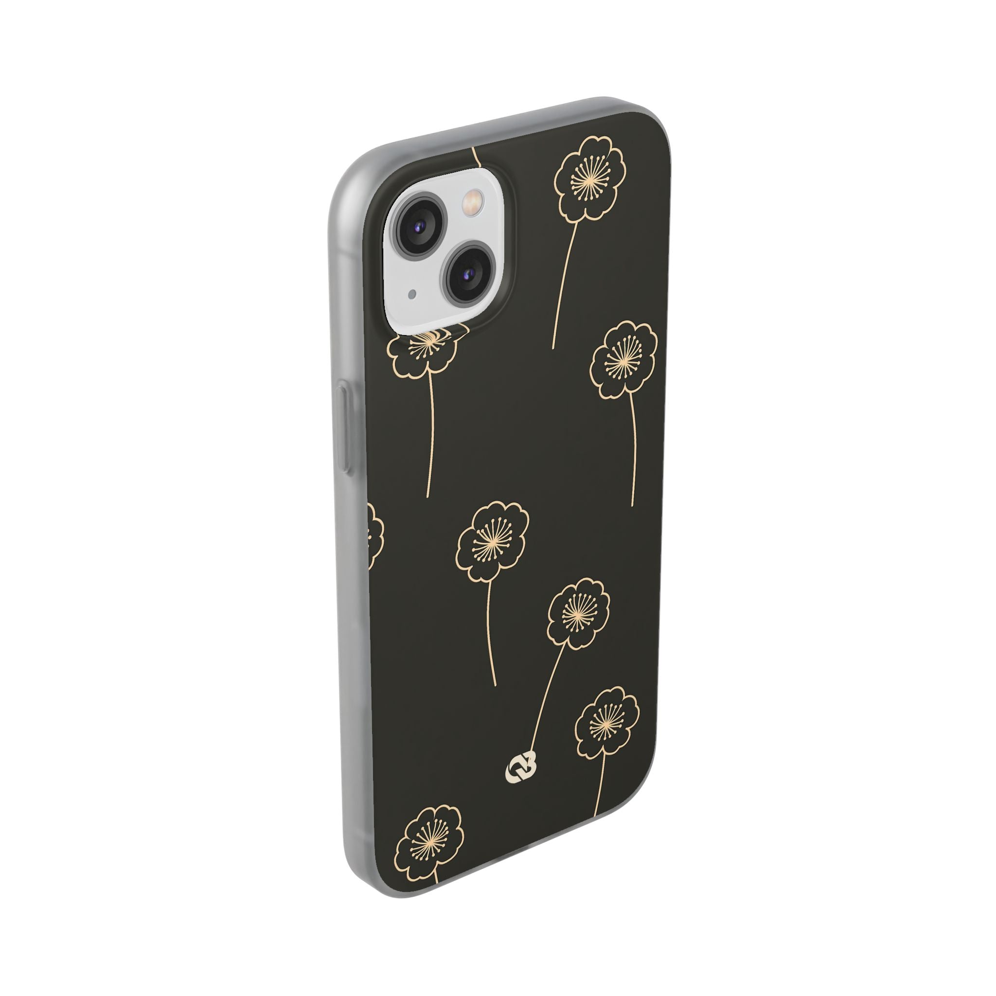 Black Lite Phone Case for iPhone - Obsidian Sand Petals