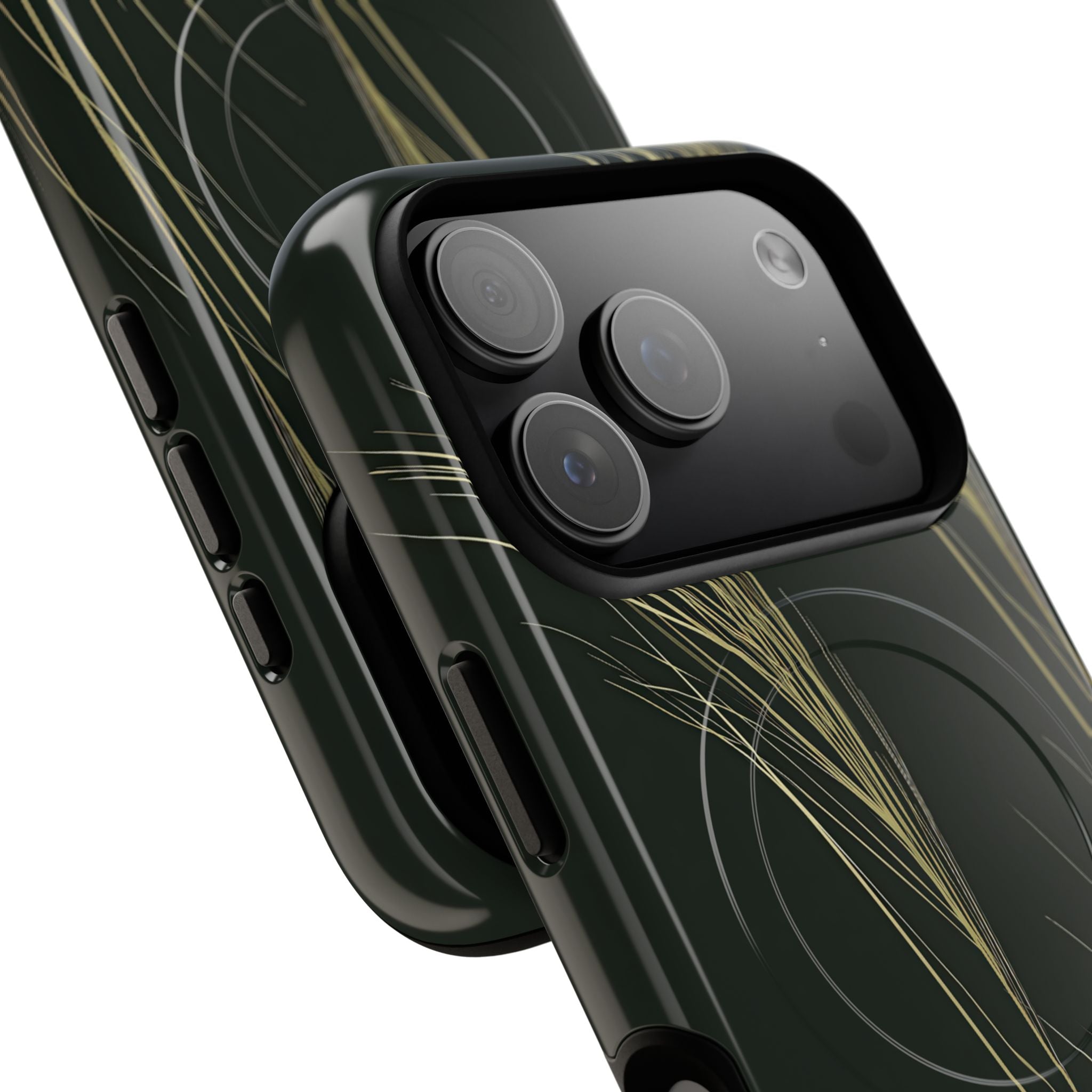 Green Tough 2.0 Magsafe Phone Case for iPhone - Midnight Gilded Grass