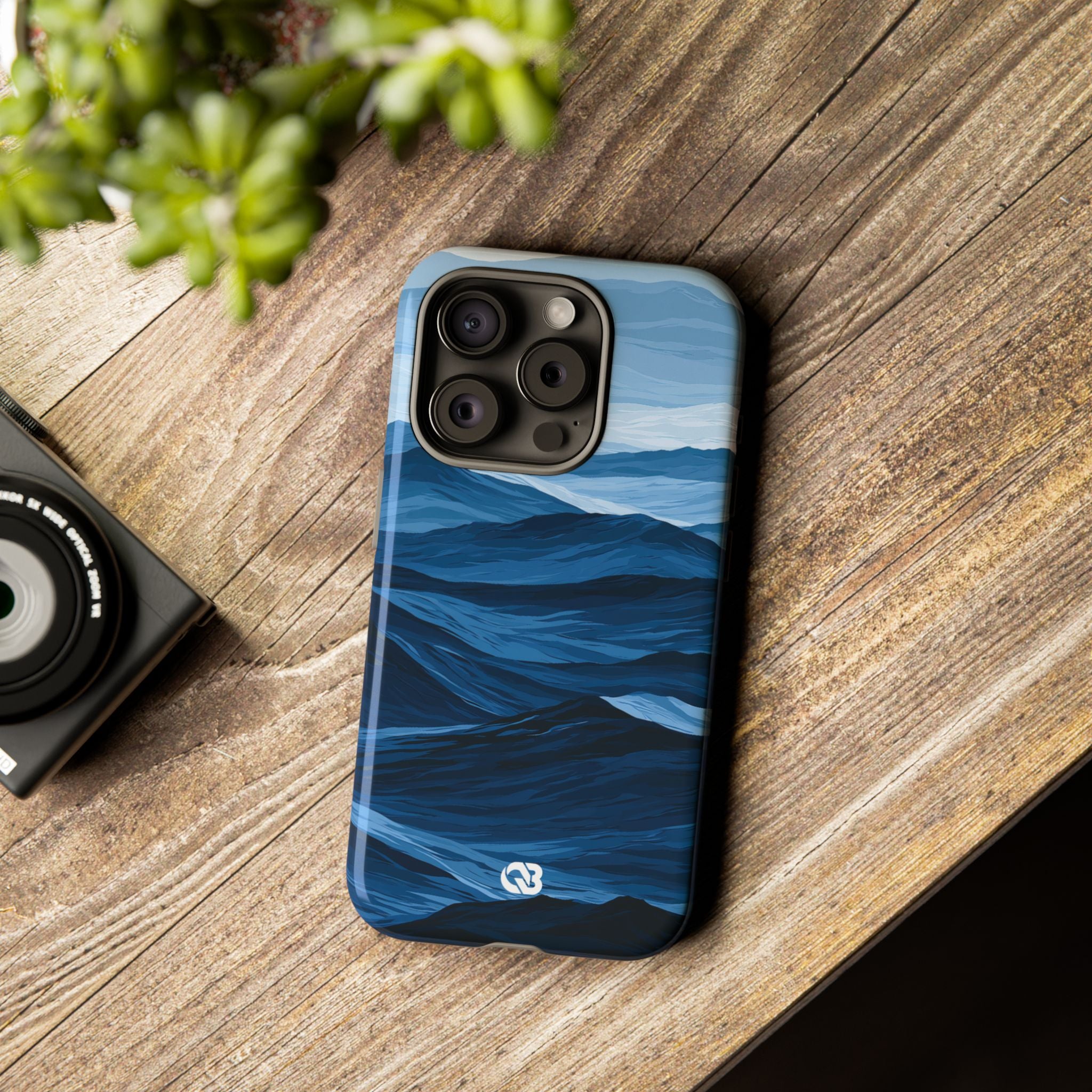 Blue Tough Phone Case for iPhone - Cobalt Ridge Tides