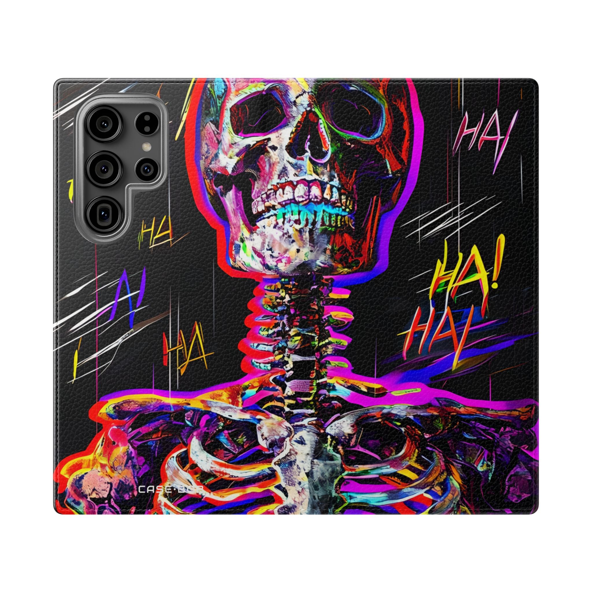 Neon Skeleton Laughter - Samsung S23 Ultra Case - Wallet