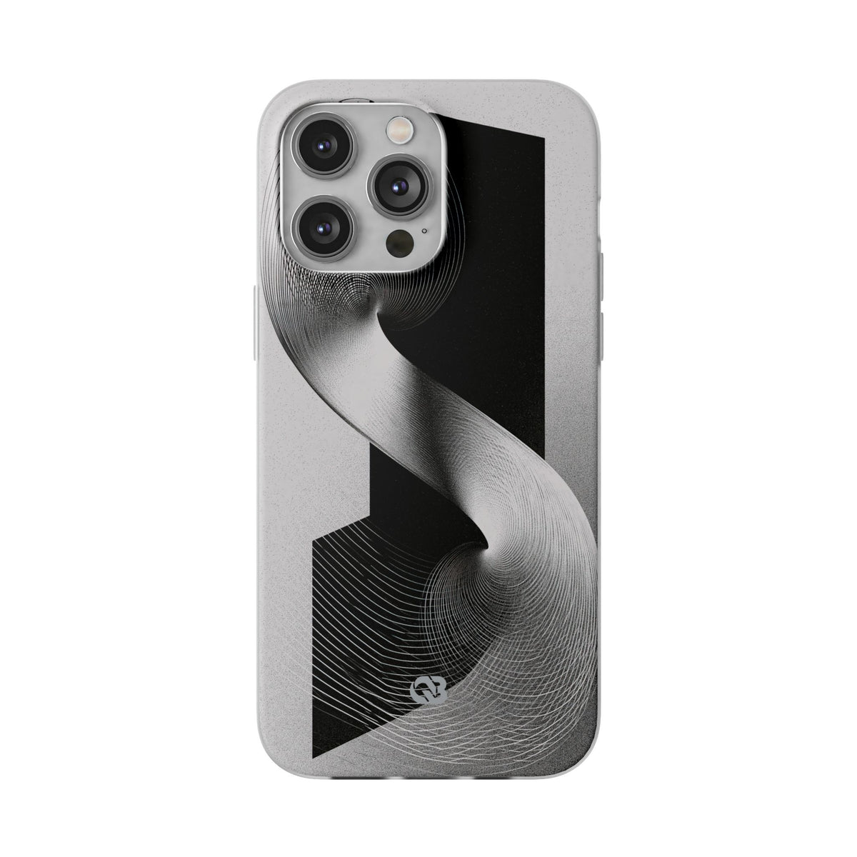 Grey Lite Phone Case for iPhone - Obsidian Moiré Wave