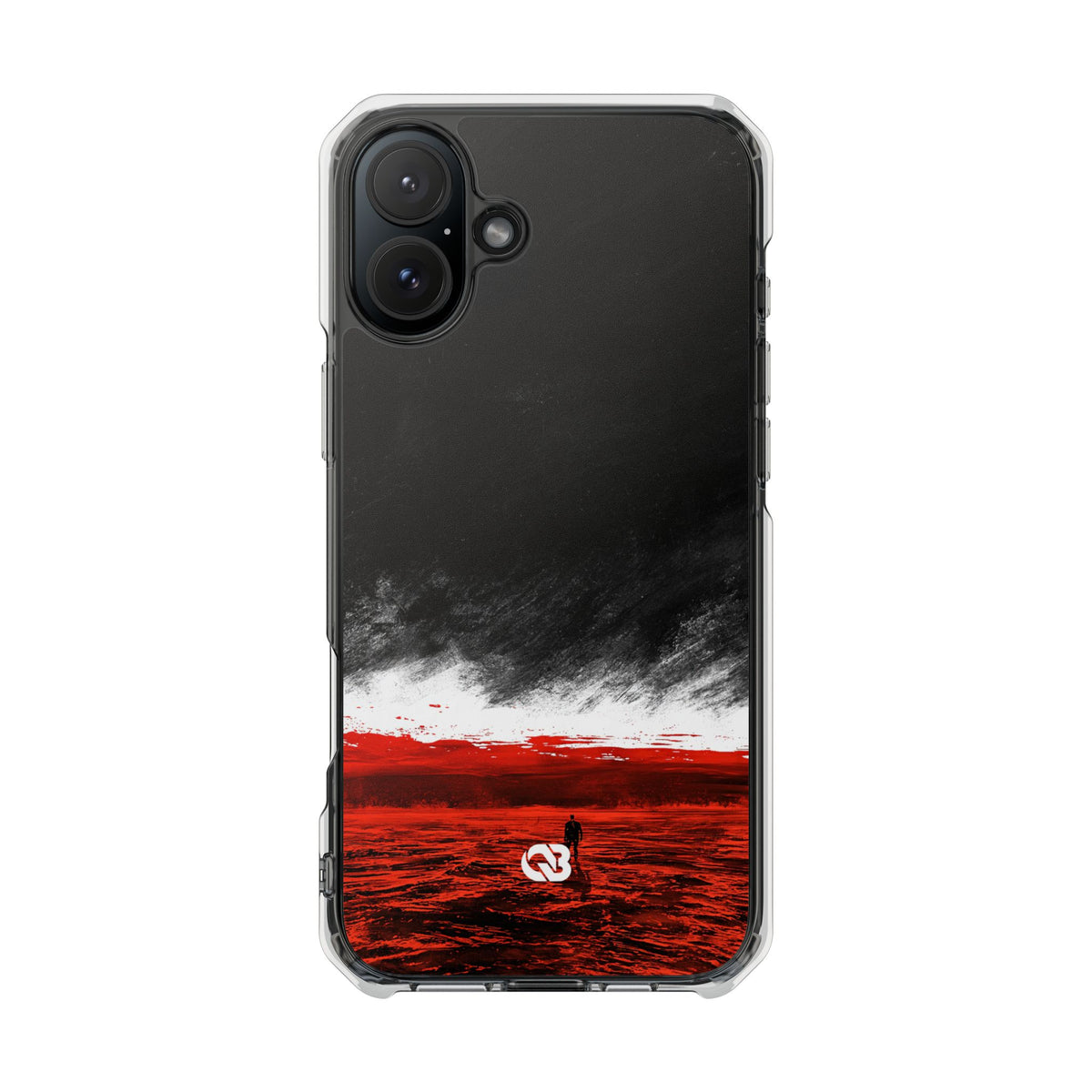 Crimson Void · Clear Impact Magnetic Phone Case for iPhone · Black