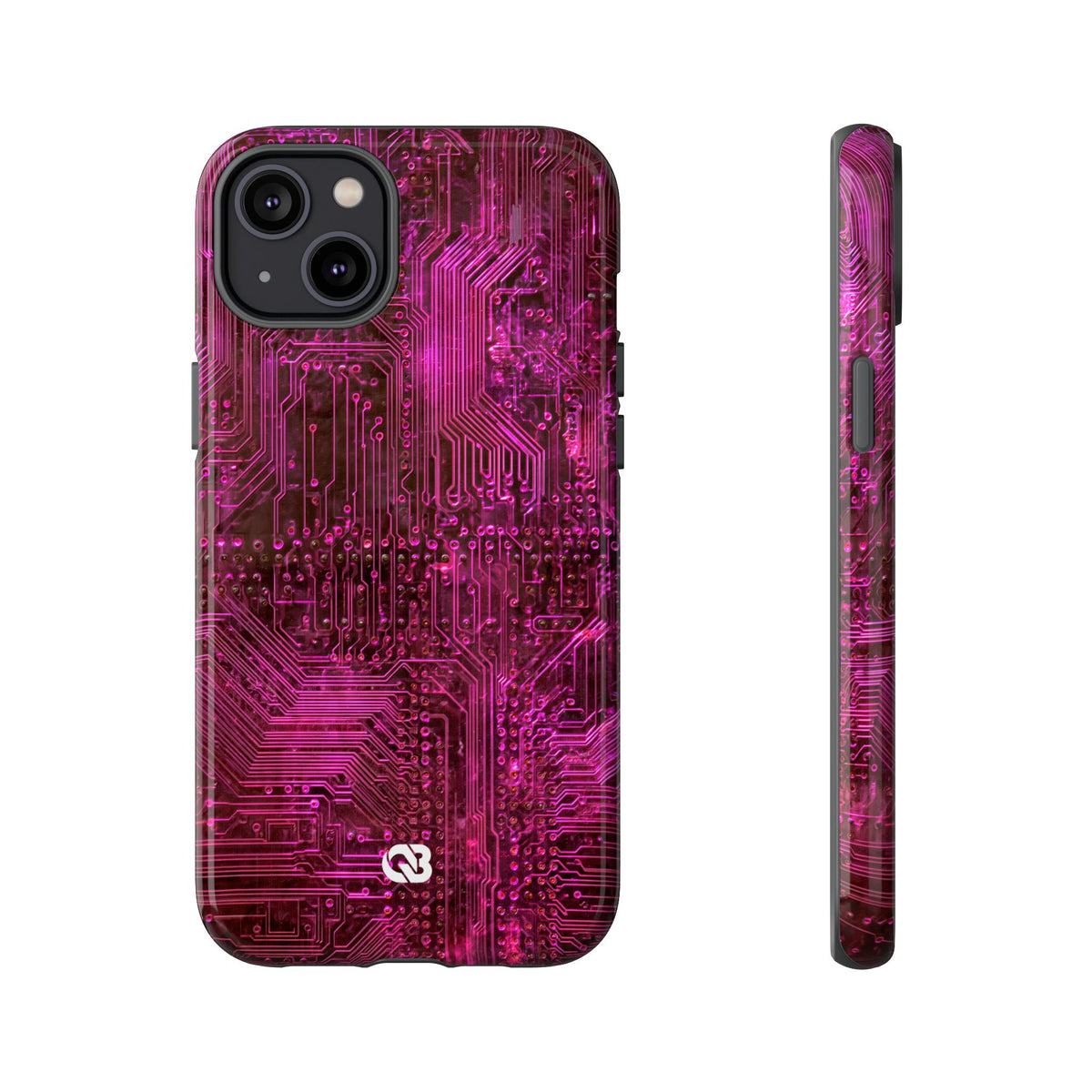 Magenta Circuit Trace · Tough Phone Case for iPhone · Pink