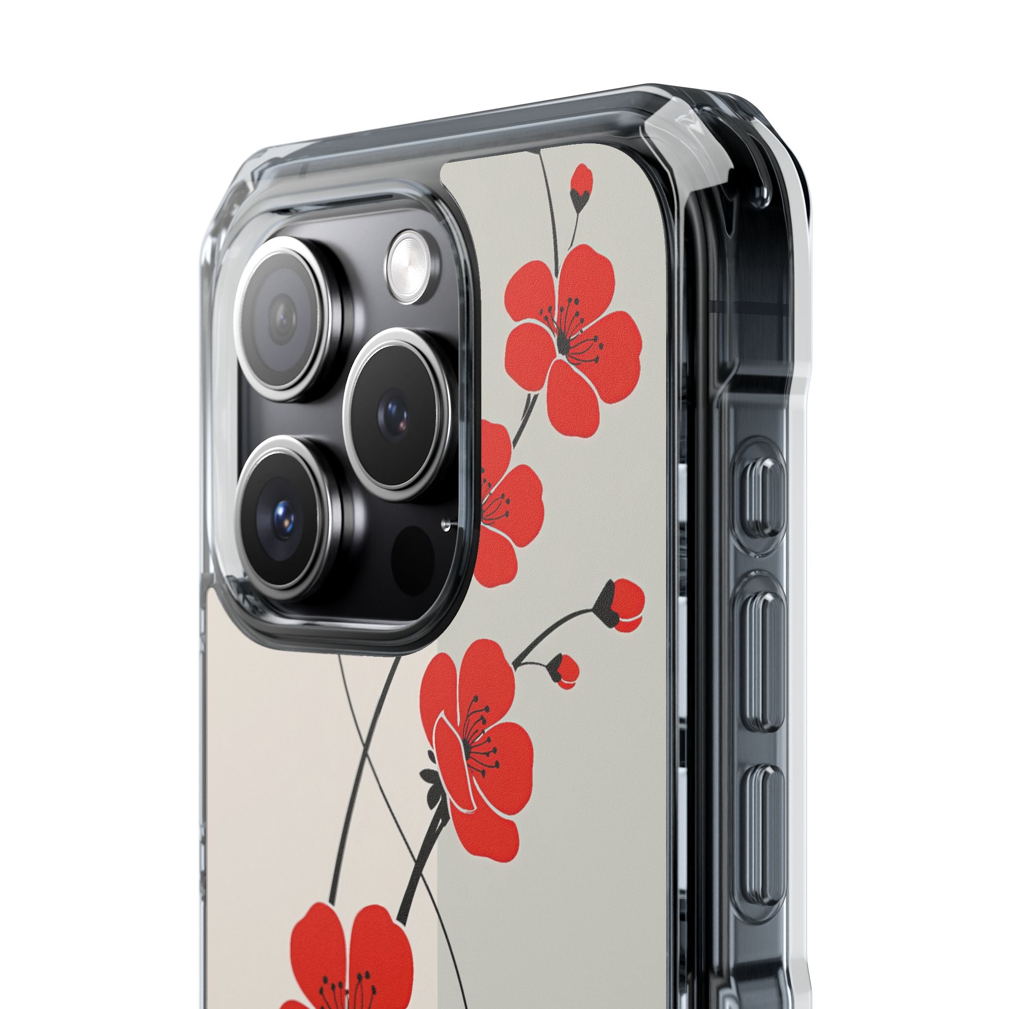 Red Impact MagSafe Phone Case for iPhone - Crimson Plum Ink