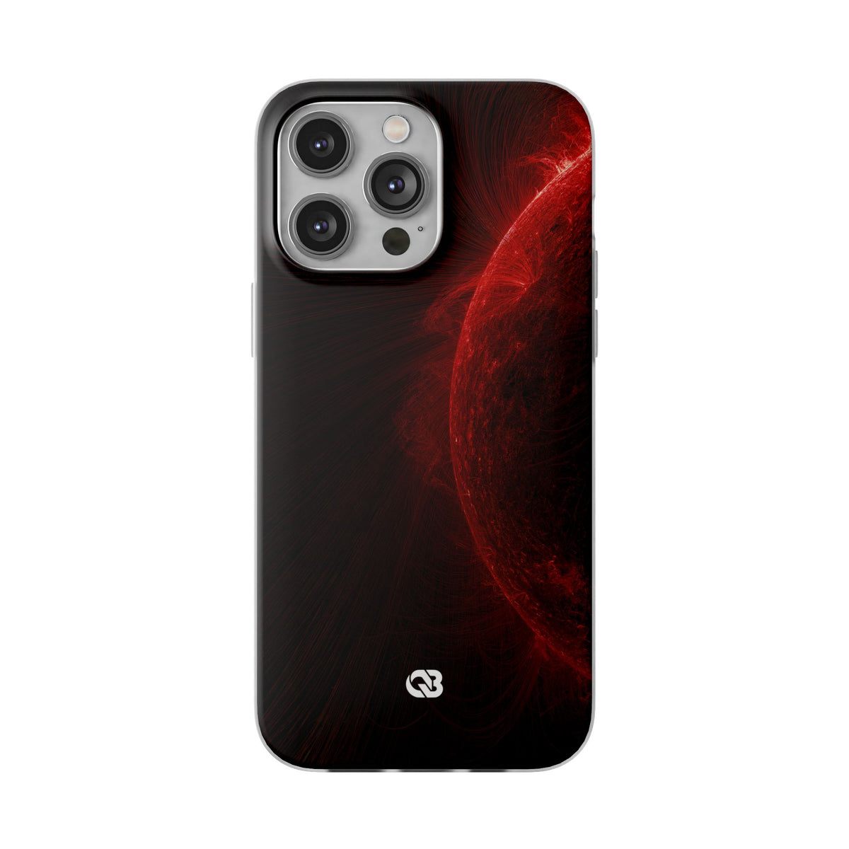 Red Lite Phone Case for iPhone - Solar Crimson Flare