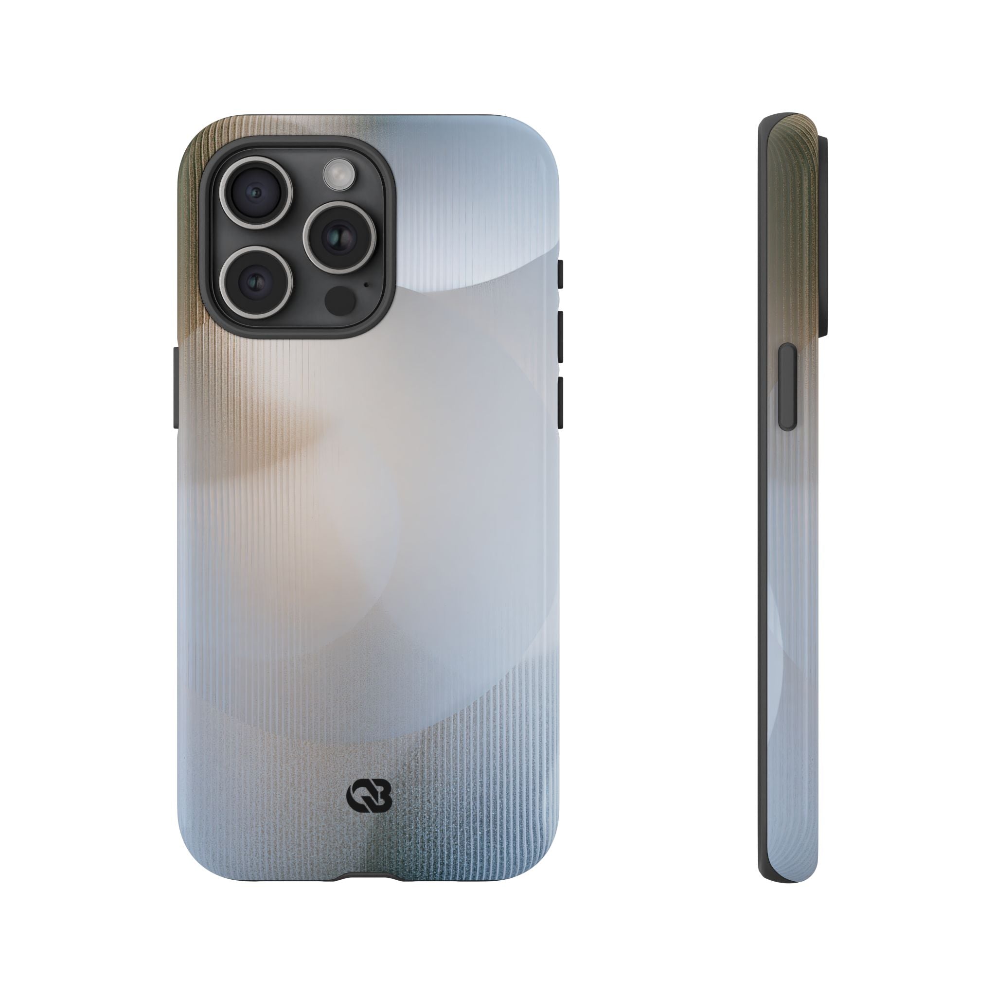White Tough Phone Case for iPhone - Frosted Ribbed Sphere