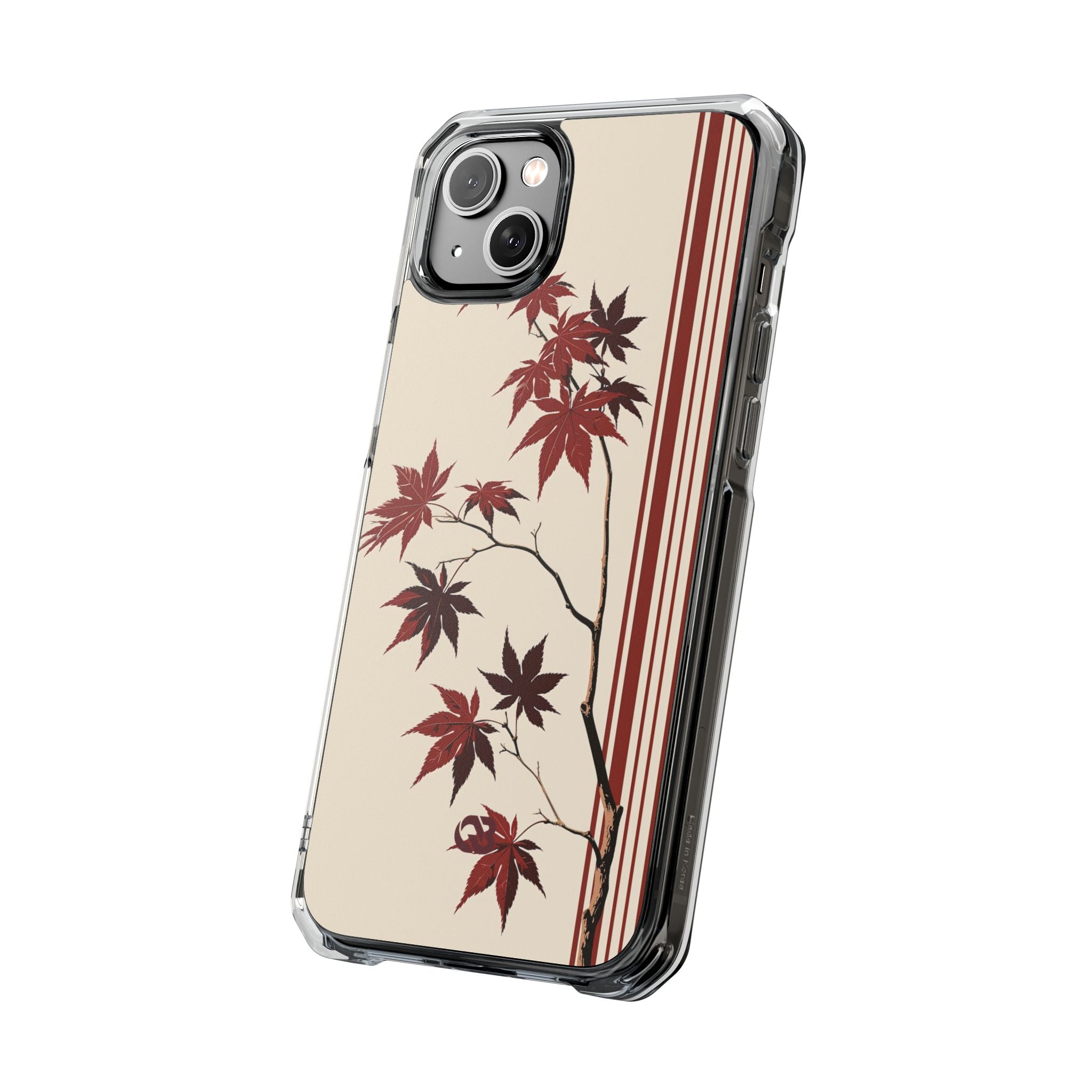 Red Impact MagSafe Phone Case for iPhone - Crimson Momiji Stripe