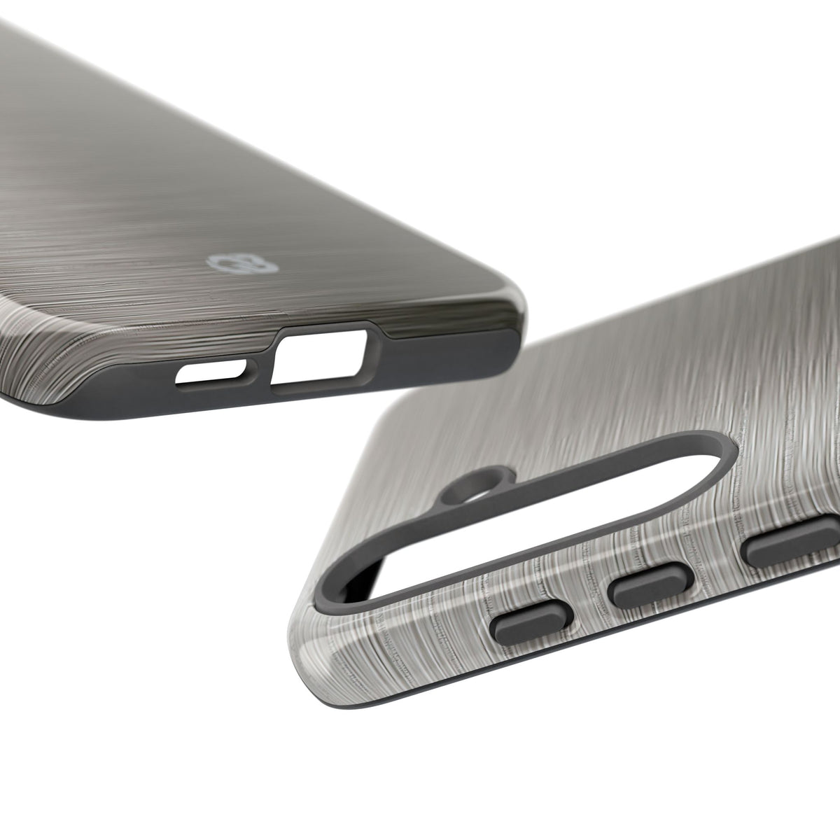 Grey Tough Phone Case for Samsung - Brushed Industrial Steel