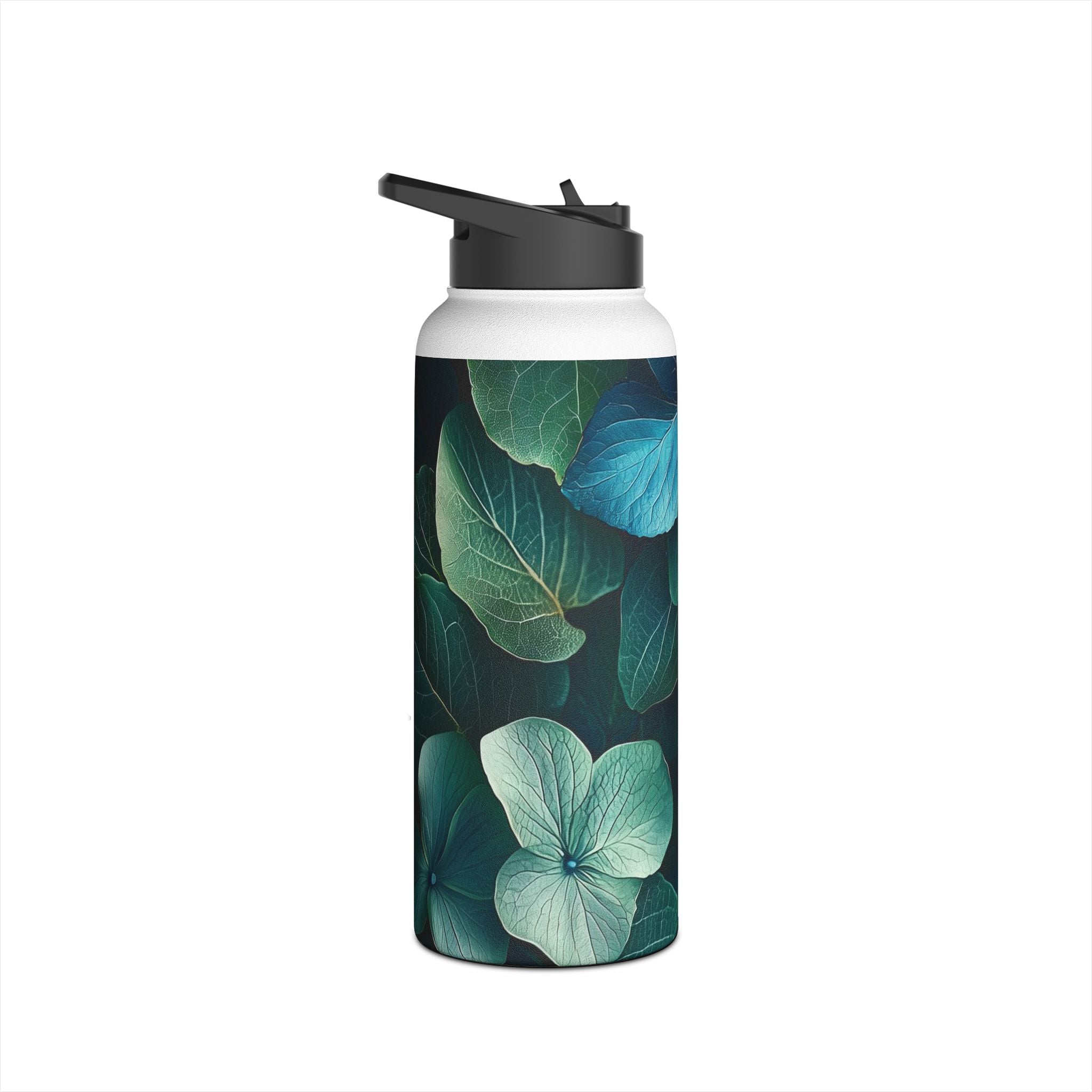 Teal Bloom - Stainless Steel Water Bottle