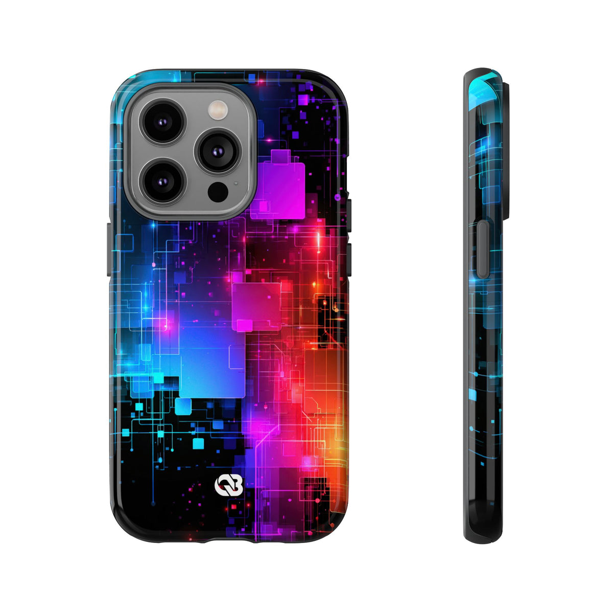 Spectral Circuit Grid · Tough Phone Case for iPhone · Black