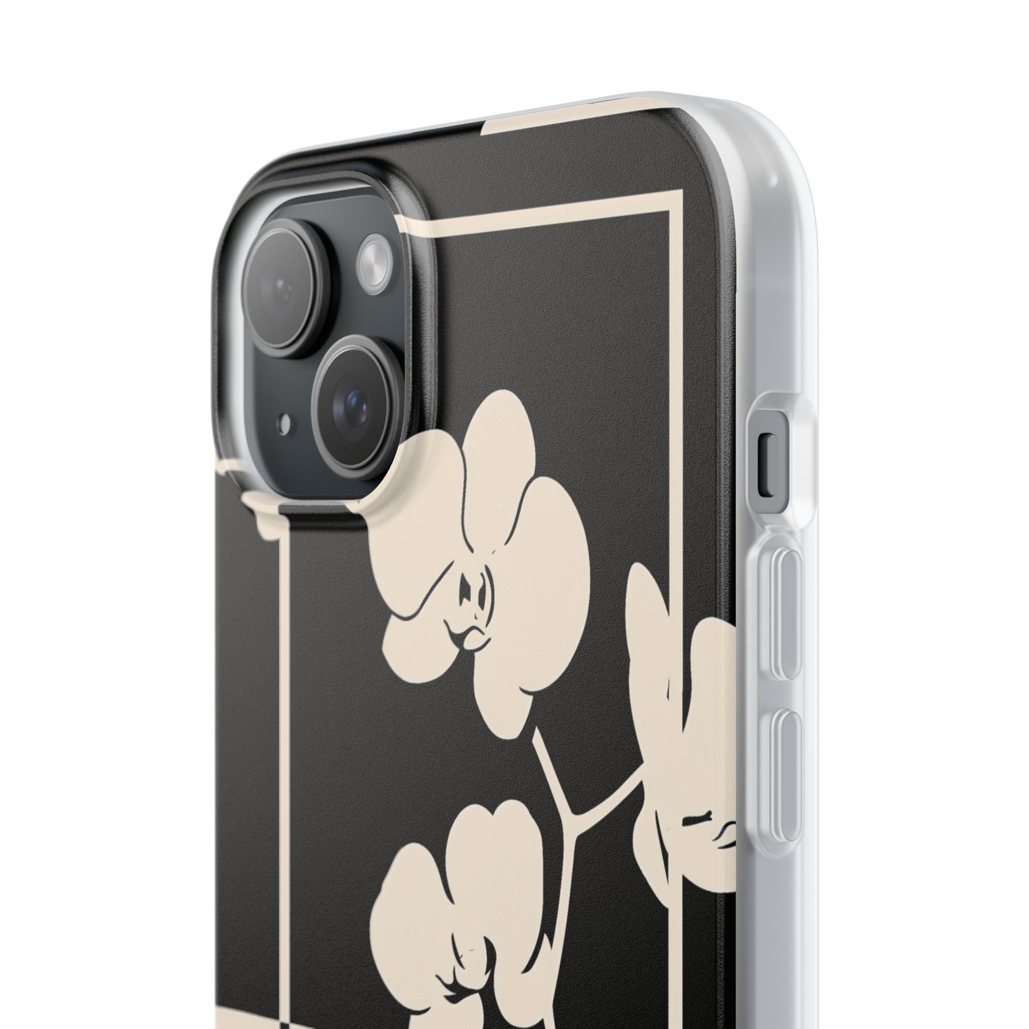 Beige Lite Phone Case for iPhone - Nocturnal Orchid Frame