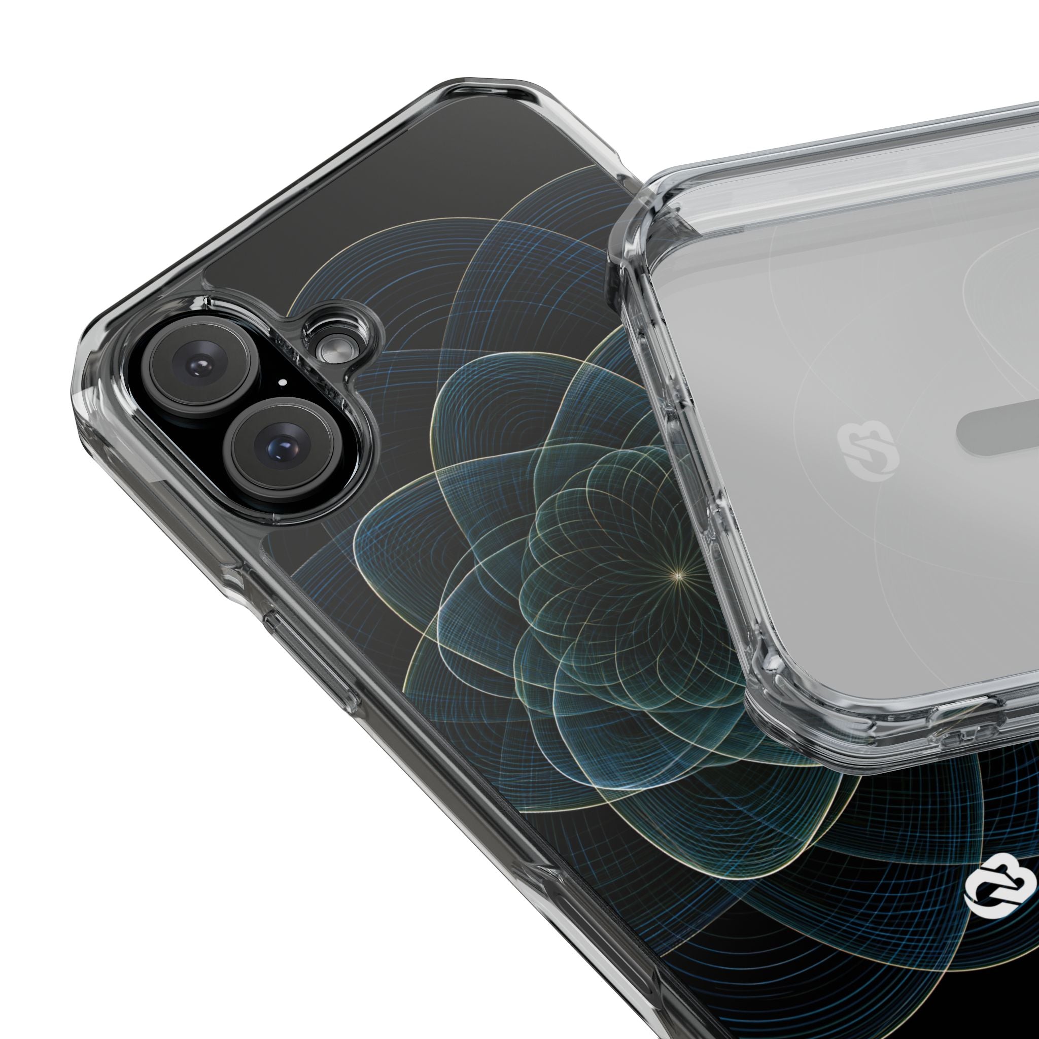 Blue Impact MagSafe Phone Case for iPhone - Celestial Wireframe Bloom