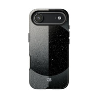 Black Tough Phone Case for iPhone - Lunar Static Orbit