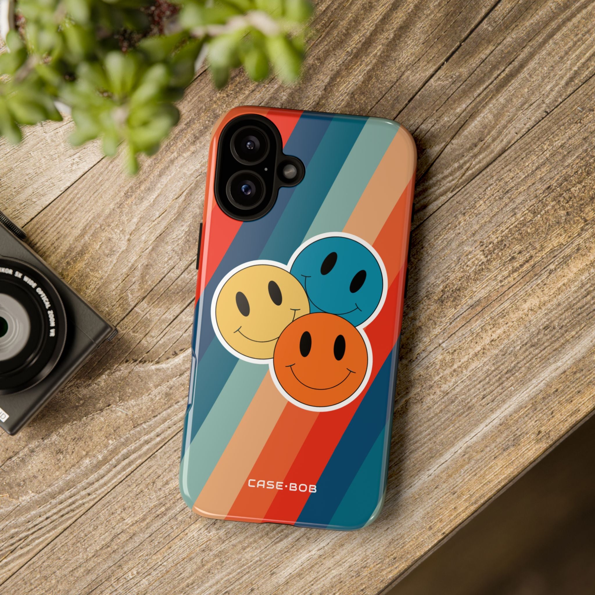 Smiley Trio Waves iPhone 16 Plus Case - Tough